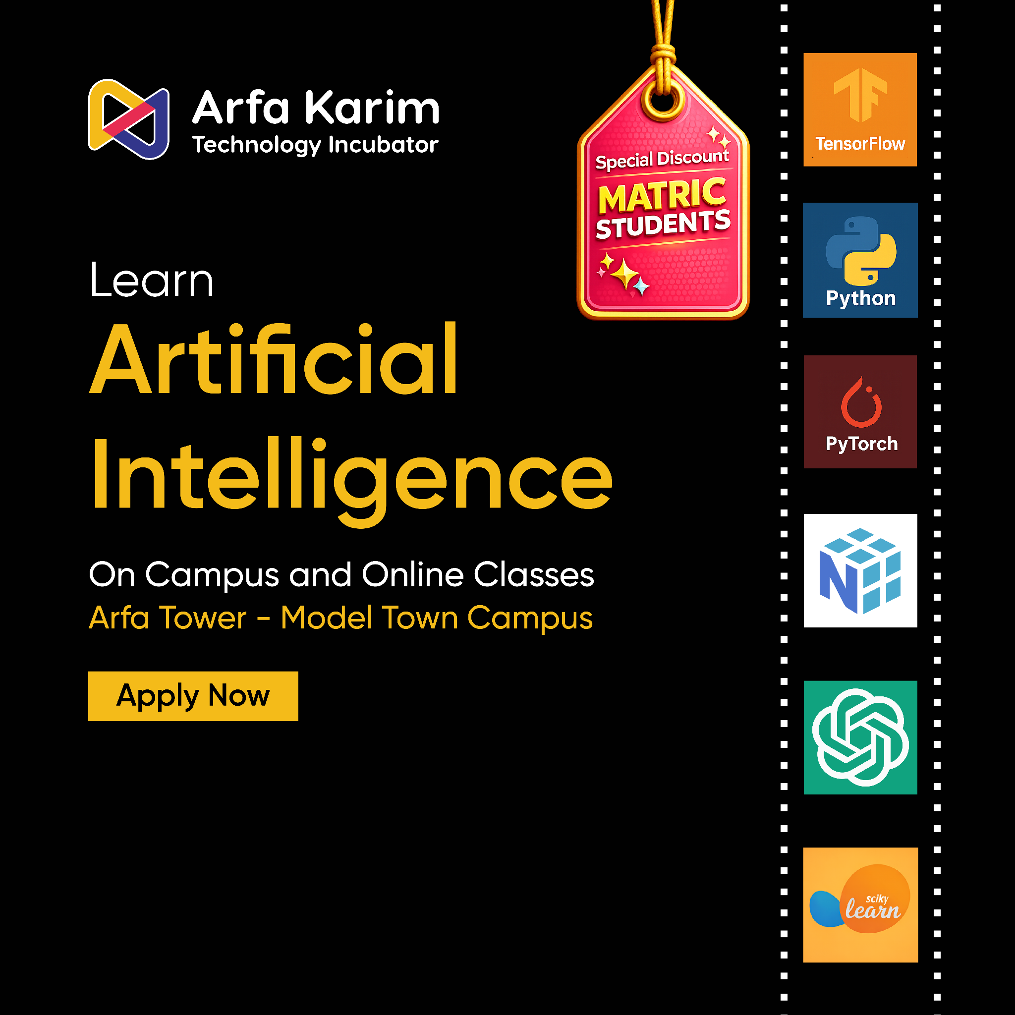 Arfa Karim Technology Incubator Facebook ad