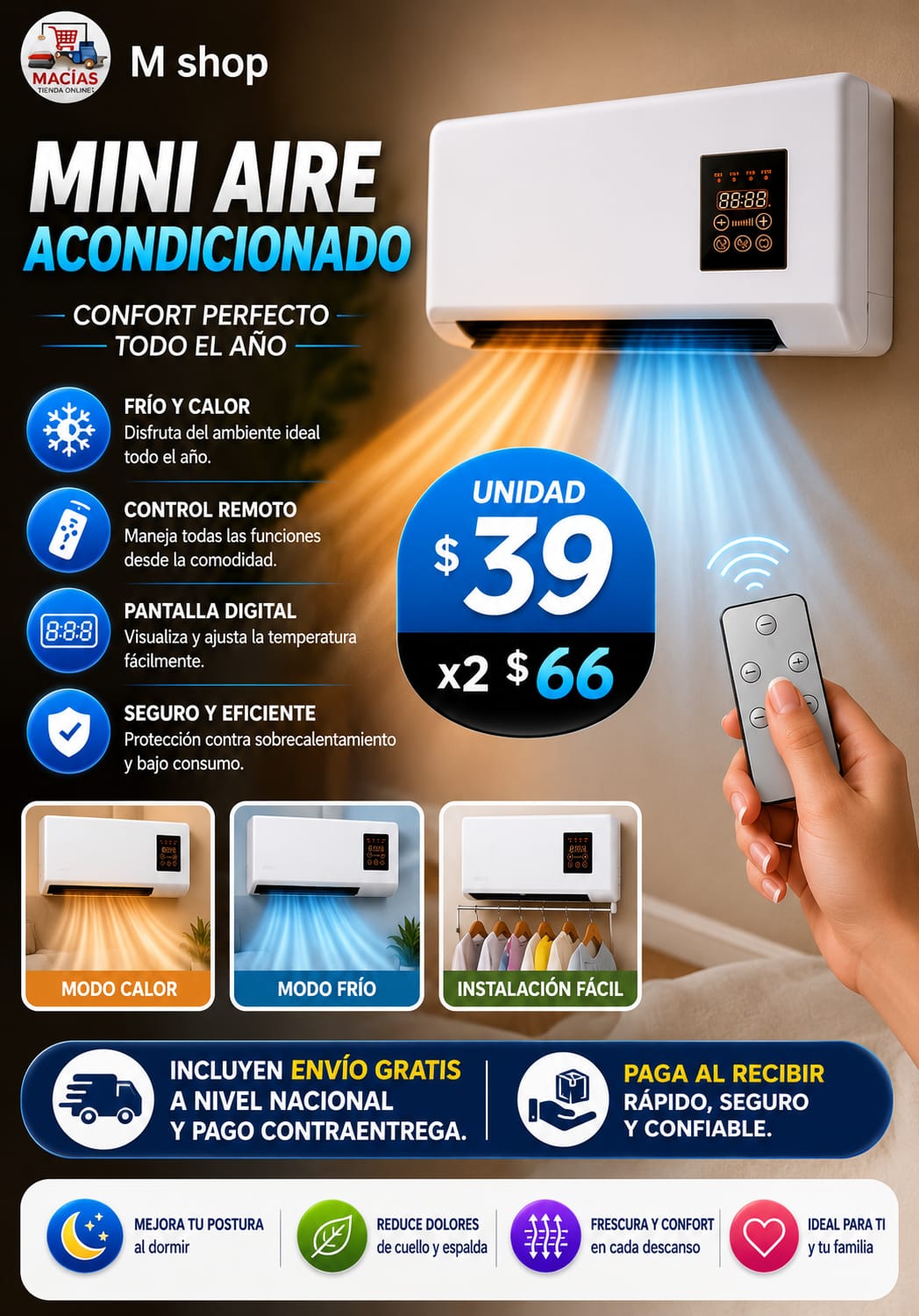 M shop Facebook ad: Chatea con nosotros
