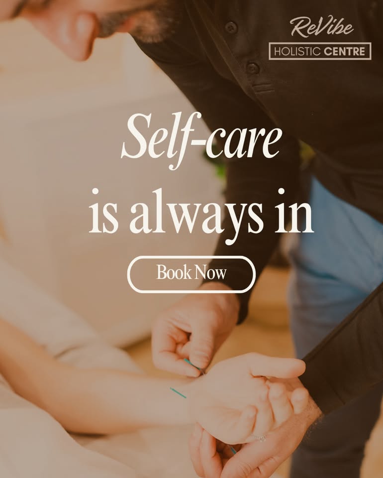 The ReVibe Centre Facebook ad: Relax. Reset. ReVibe.