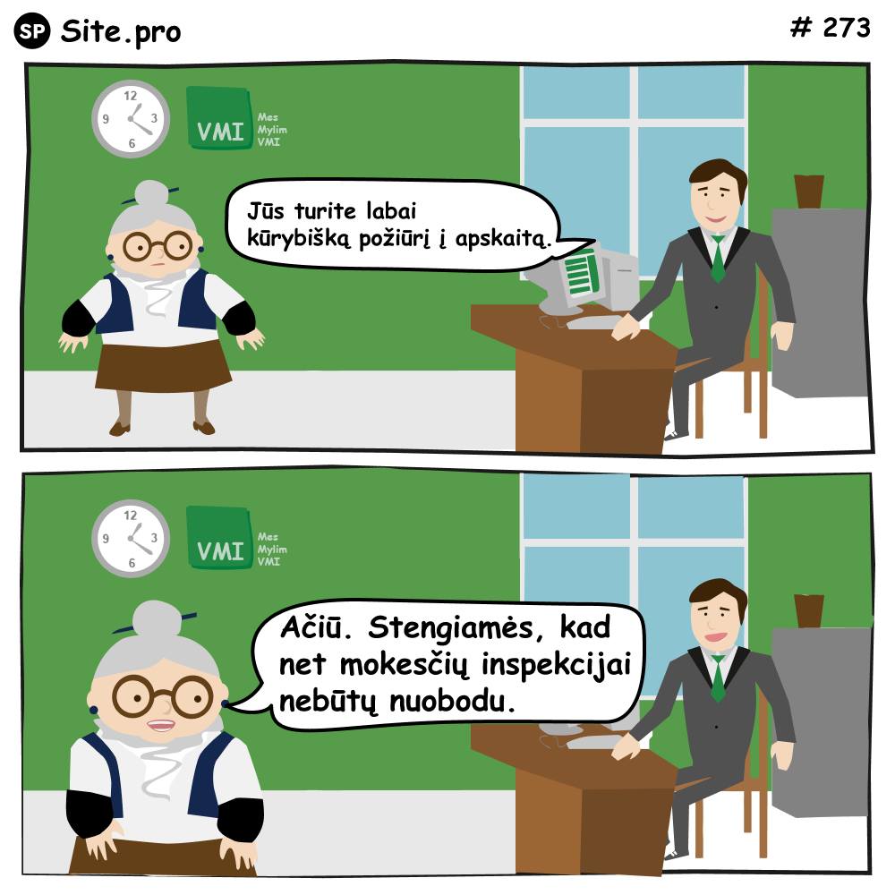 Site.pro - Apskaitos programa ir ERP Facebook ad: Site.pro komiksai: #273 Kūrybiškas požiūris