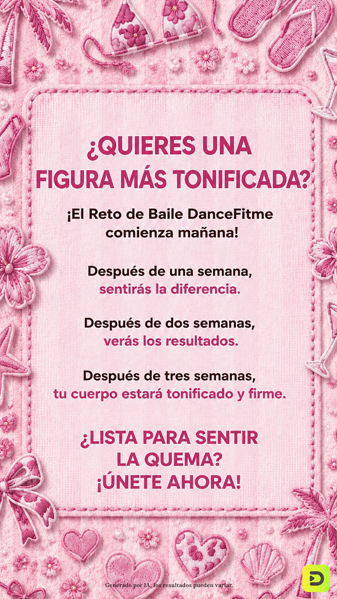 28 day weight loss dance workout Facebook ad: Baila para ponerte en forma