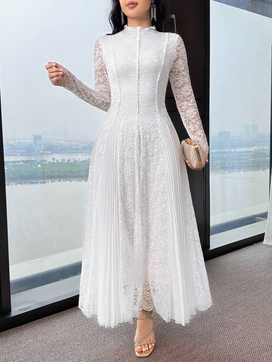 SHEIN Facebook ad: Feyla فستان نسائي طويل الأكمام أنيق بلون واحد…