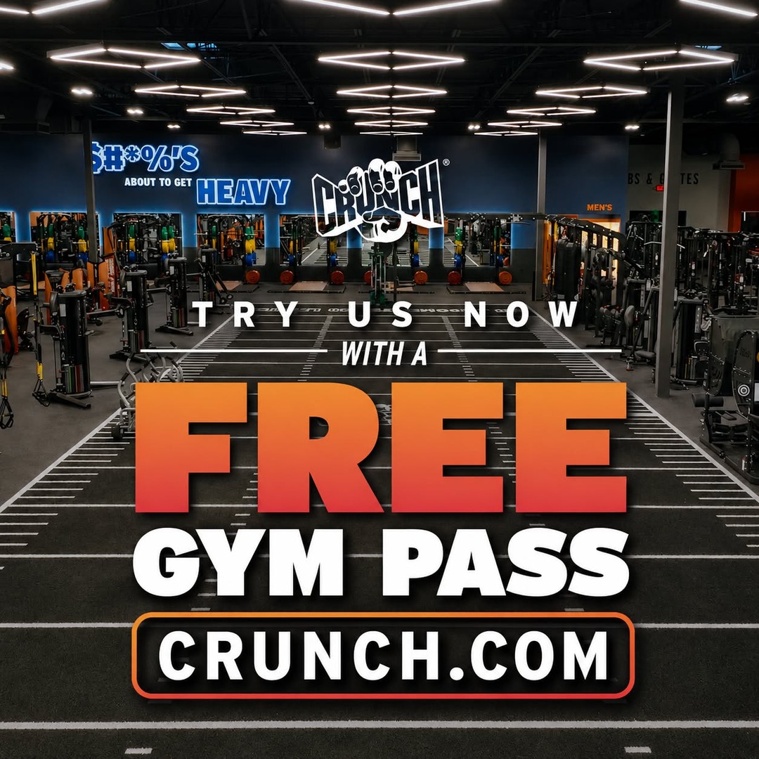 Crunch Fitness - Coral Ridge Facebook ad: FREE Gym Pass!