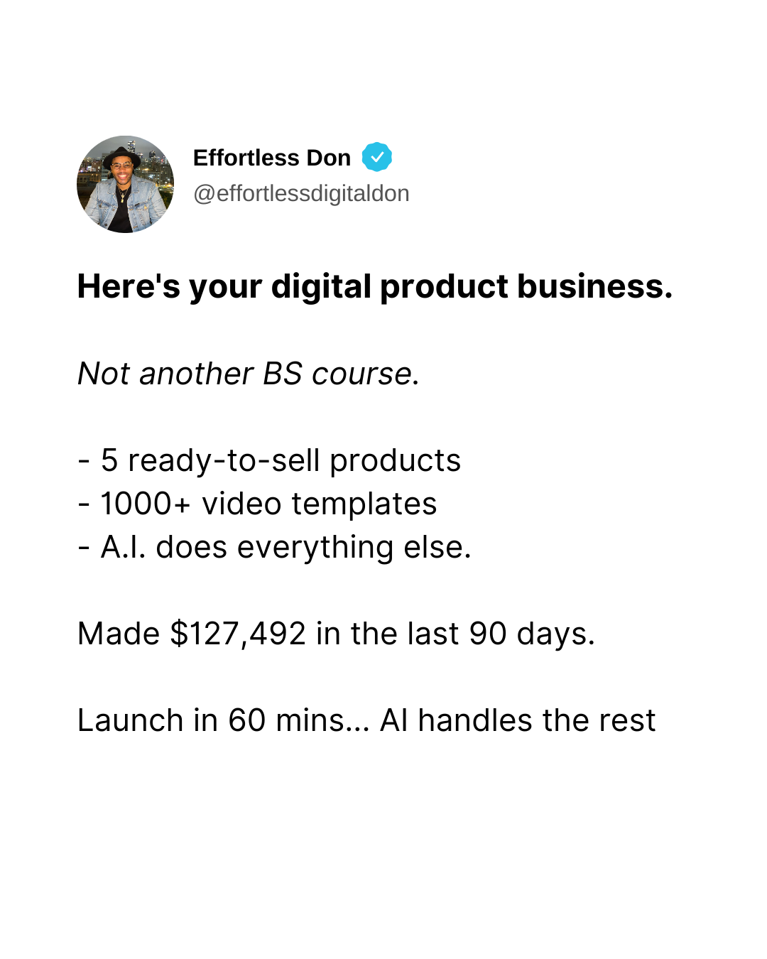 Effortless Digital Don Facebook ad