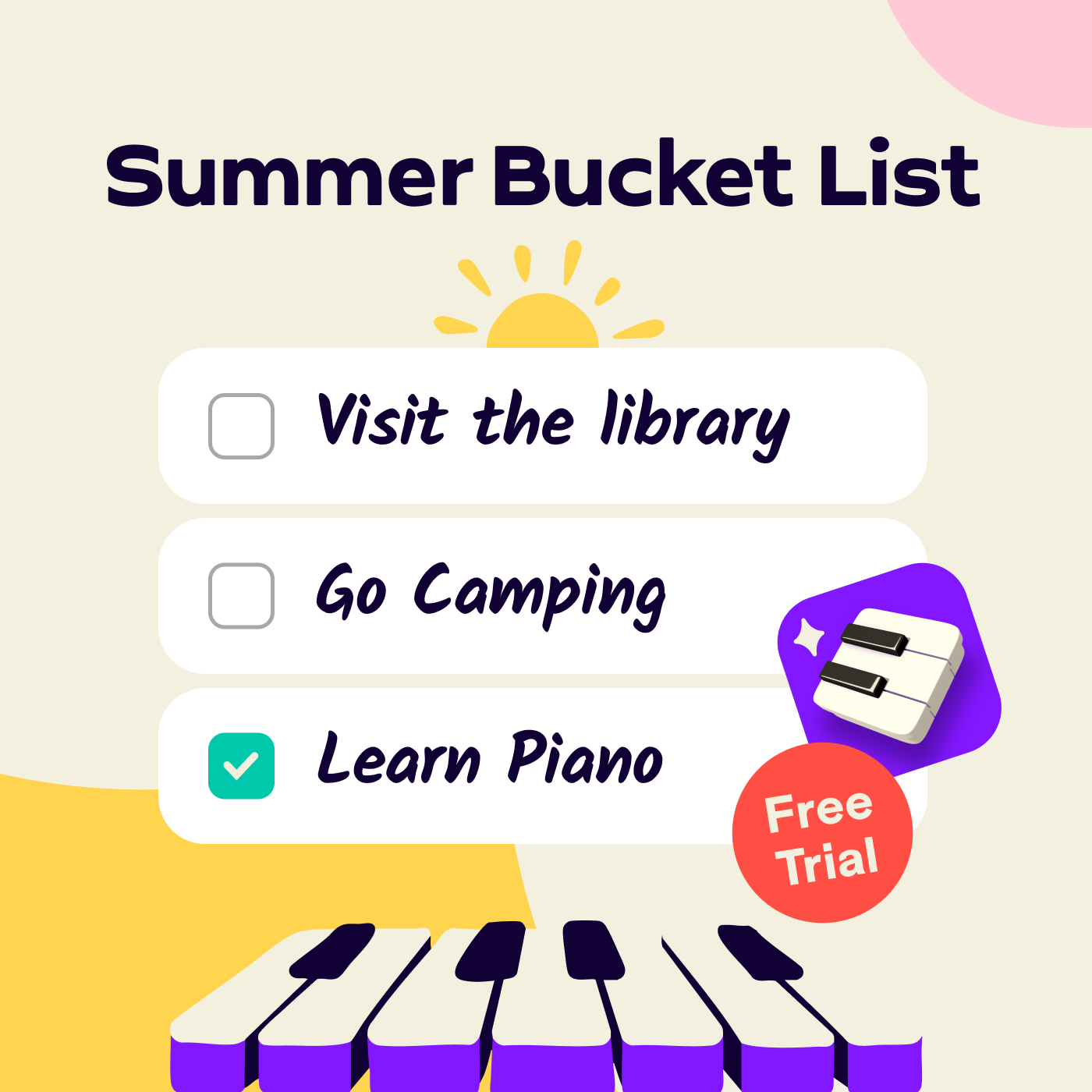 Simply Piano Facebook ad