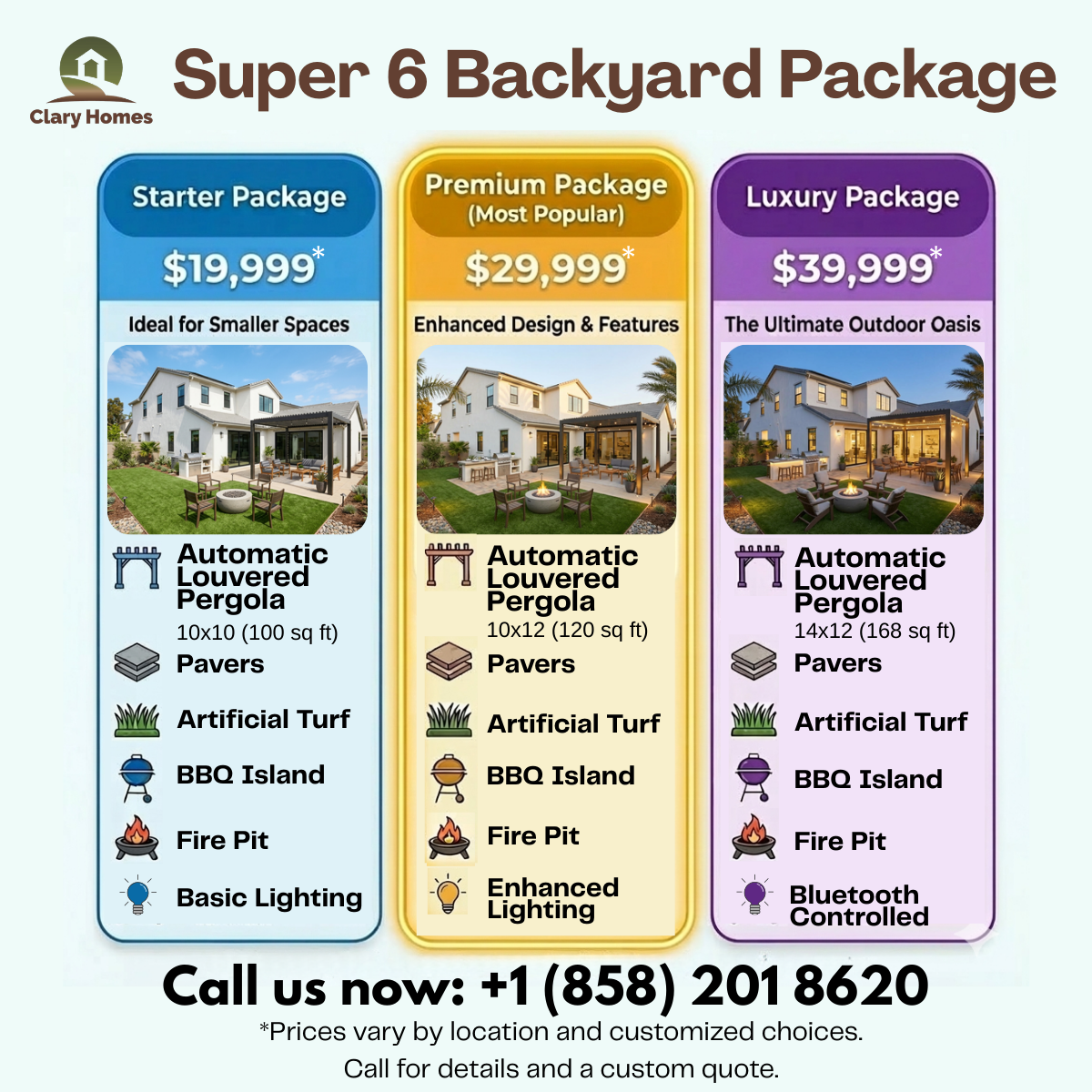 Clary Homes Facebook ad: Backyards Starting at $19,999