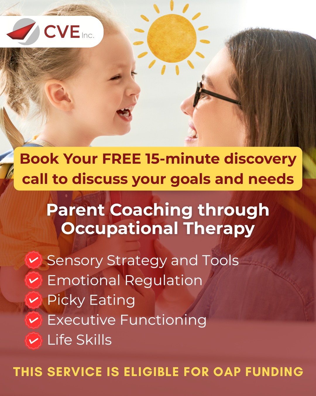 CVE Inc Facebook ad: Occupational Therapy parent Coaching