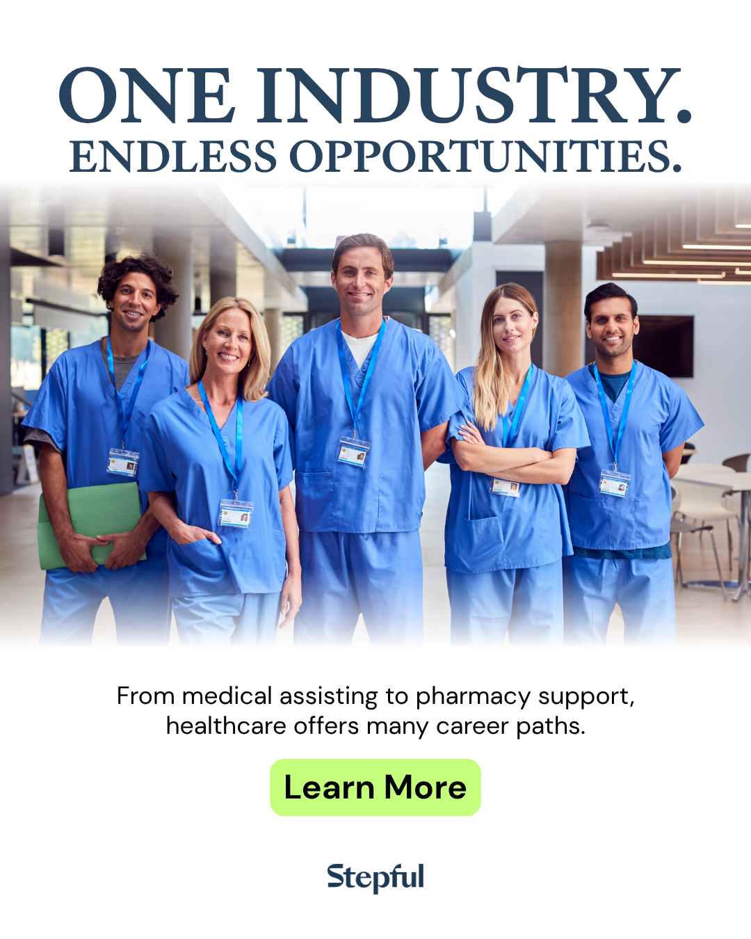 Stepful Facebook ad: Become a Medical Assistant Around Your Life
