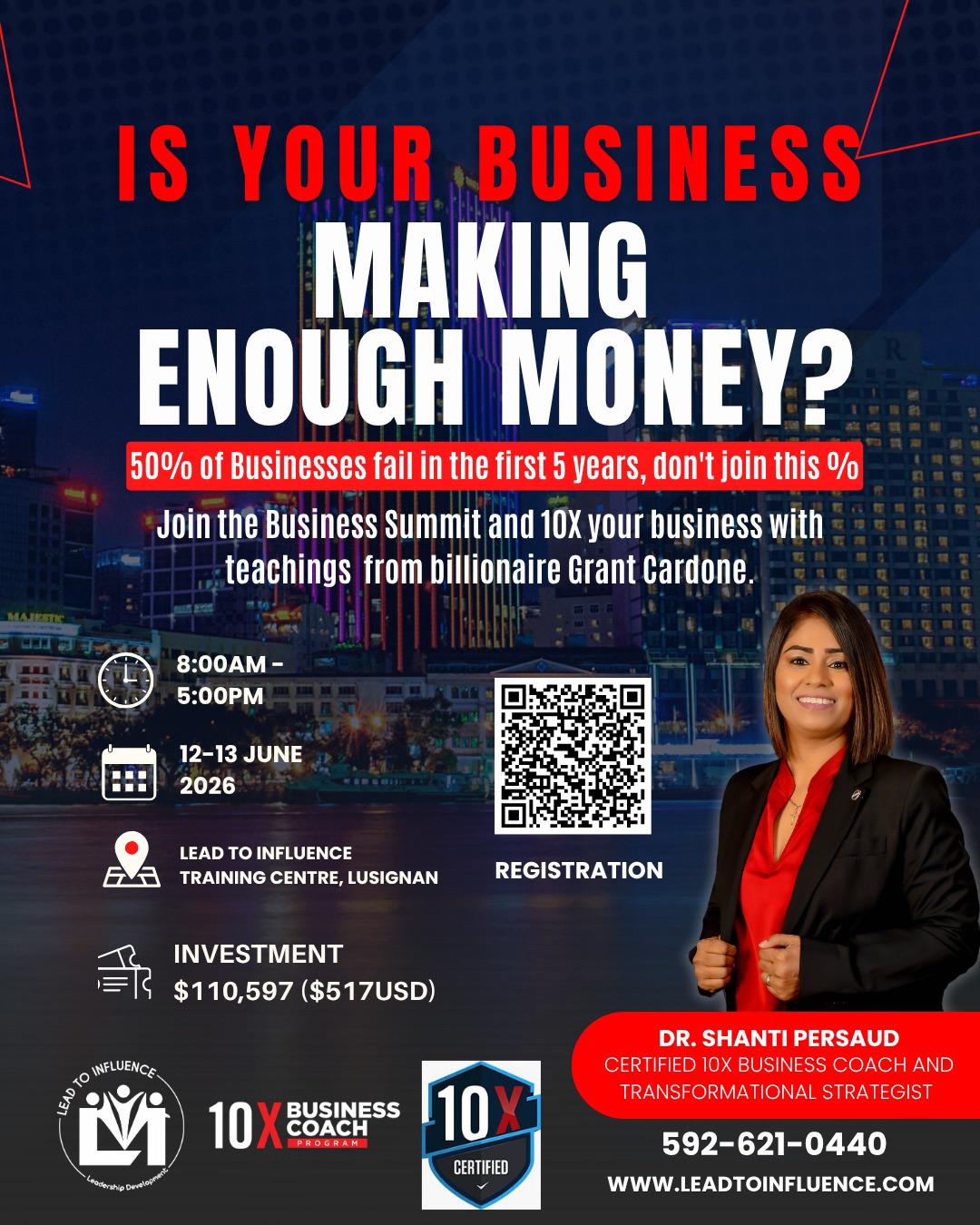 LEAD TO INFLUENCE Facebook ad: L2I Business Summit! Time to grow!