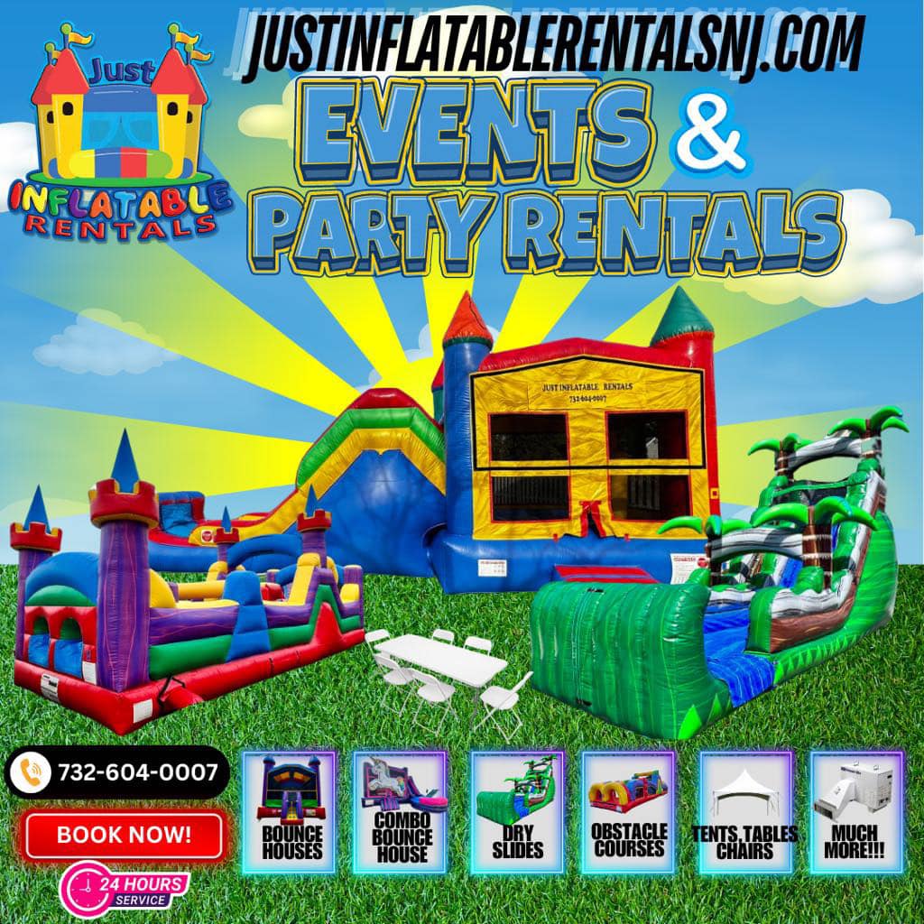 Just Inflatable Rentals Facebook ad: Looking for the BEST Bounce House Rentals in…