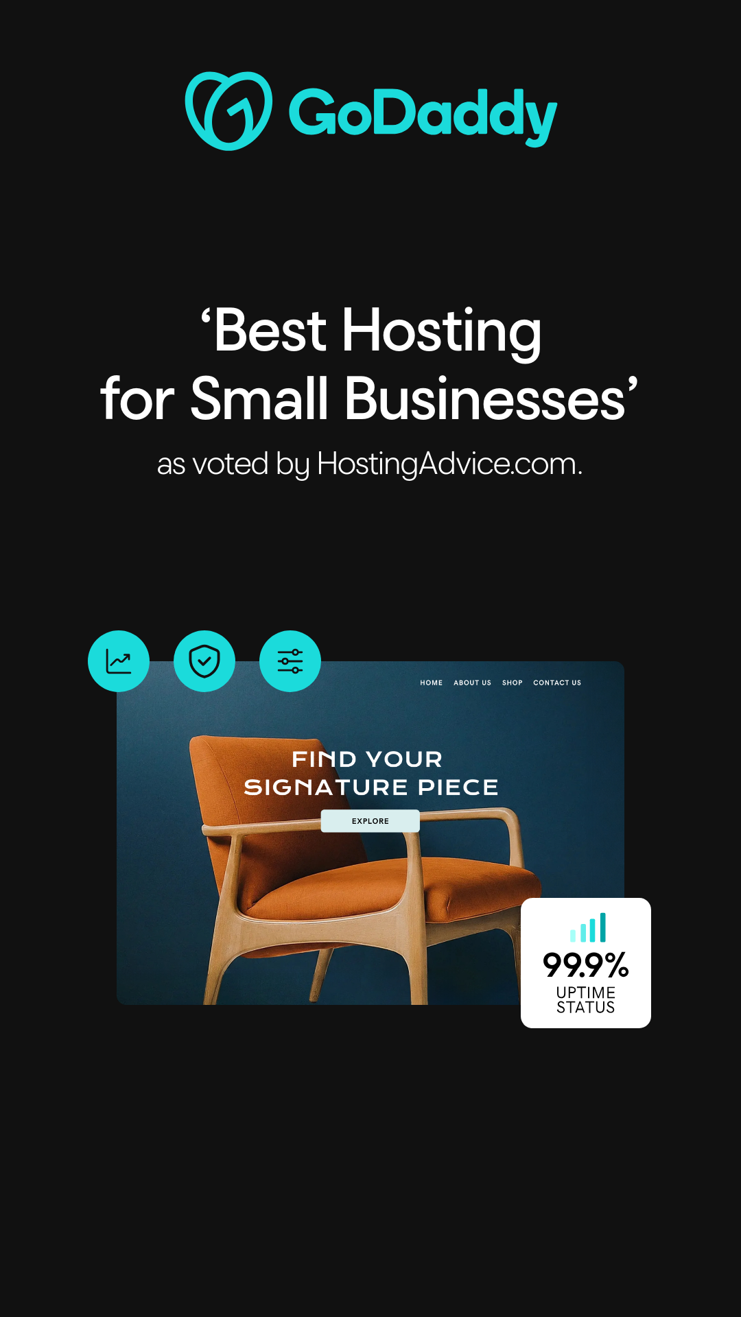 GoDaddy Facebook ad: Host your site with GoDaddy