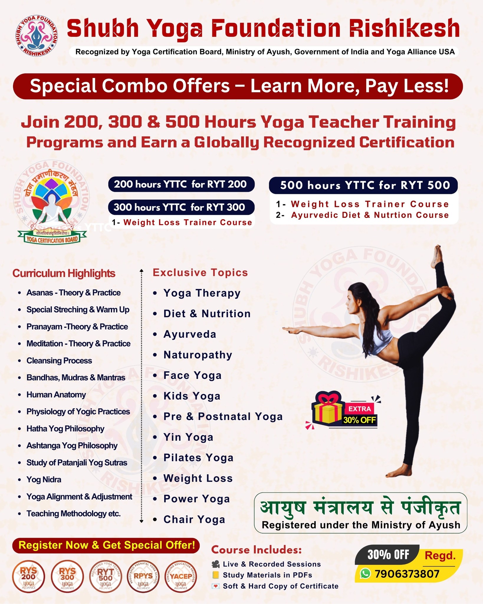 Shubh Yoga Foundation Rishikesh Facebook ad: Become a Certified Yoga Teacher with a Globally…