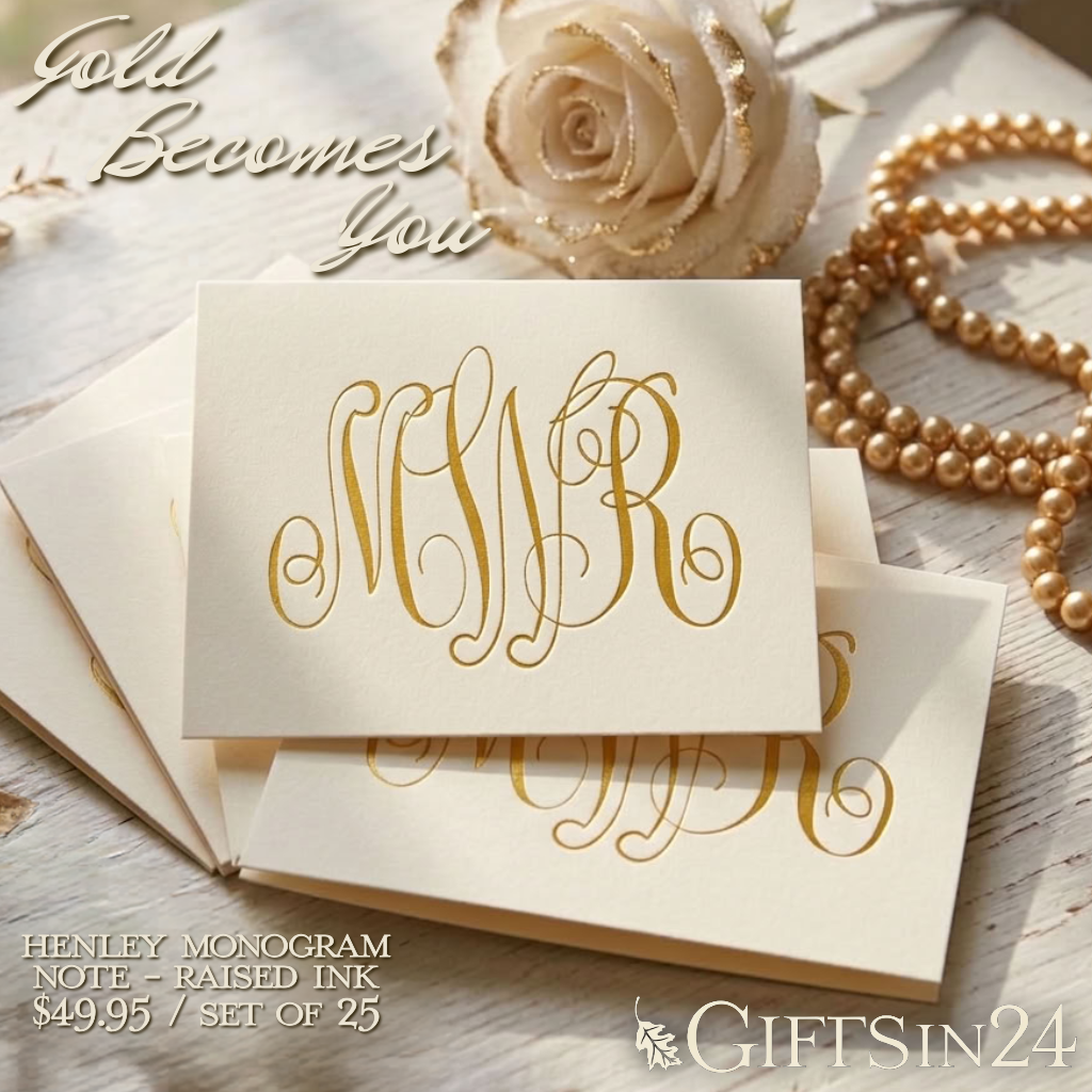 Gifts in 24 - Personalized Stationery and Custom Printed Gifts Facebook ad: Your Monogram. Impossible to Miss.