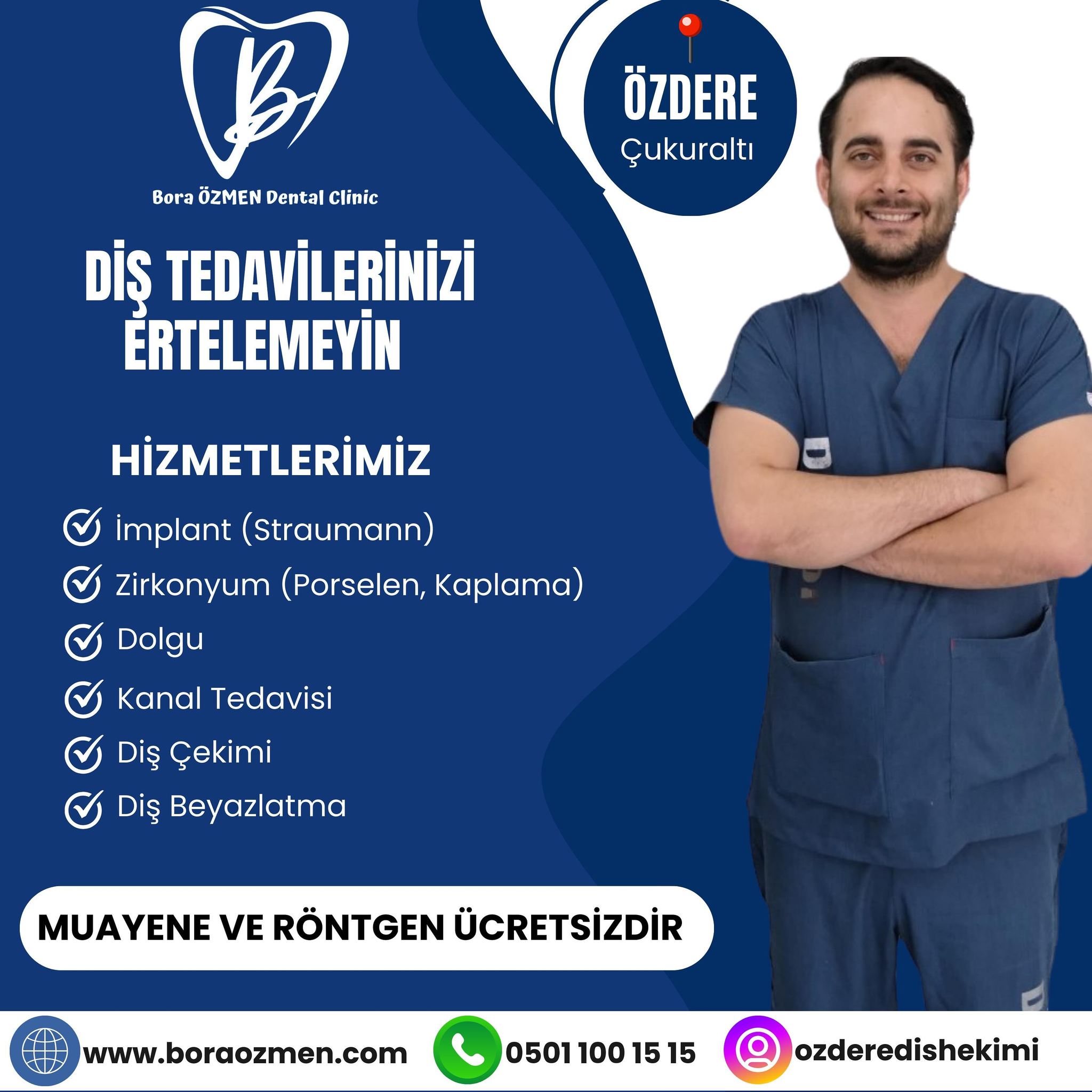 Diş Hekimi Bora ÖZMEN Facebook ad: Diş tedavilerinizi şansa bırakmayın!