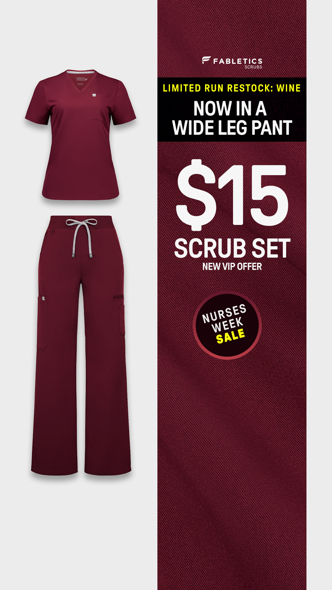 Fabletics Scrubs Facebook ad