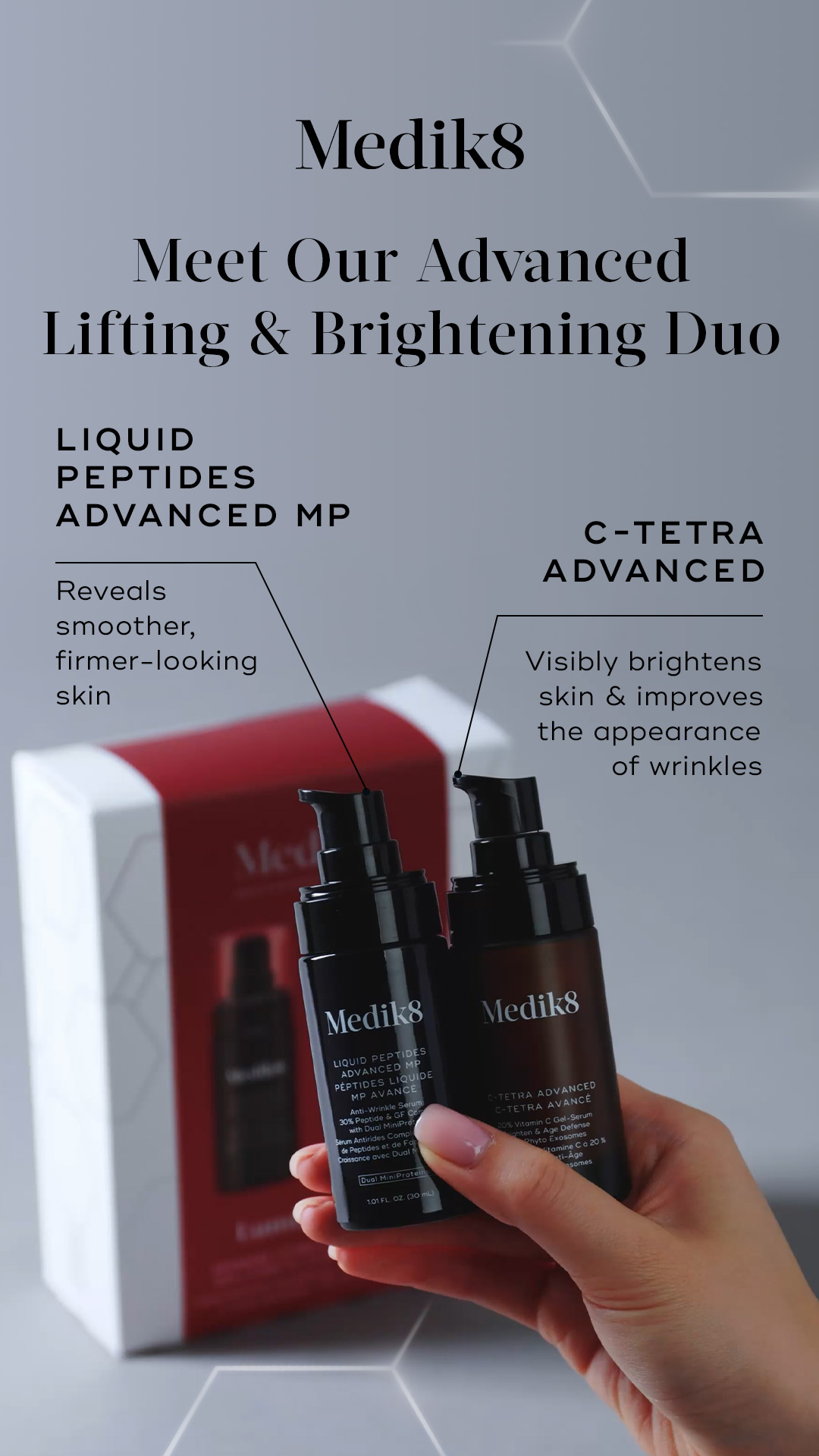 Medik8 Facebook ad: Clinically Proven. Expertly Curated.