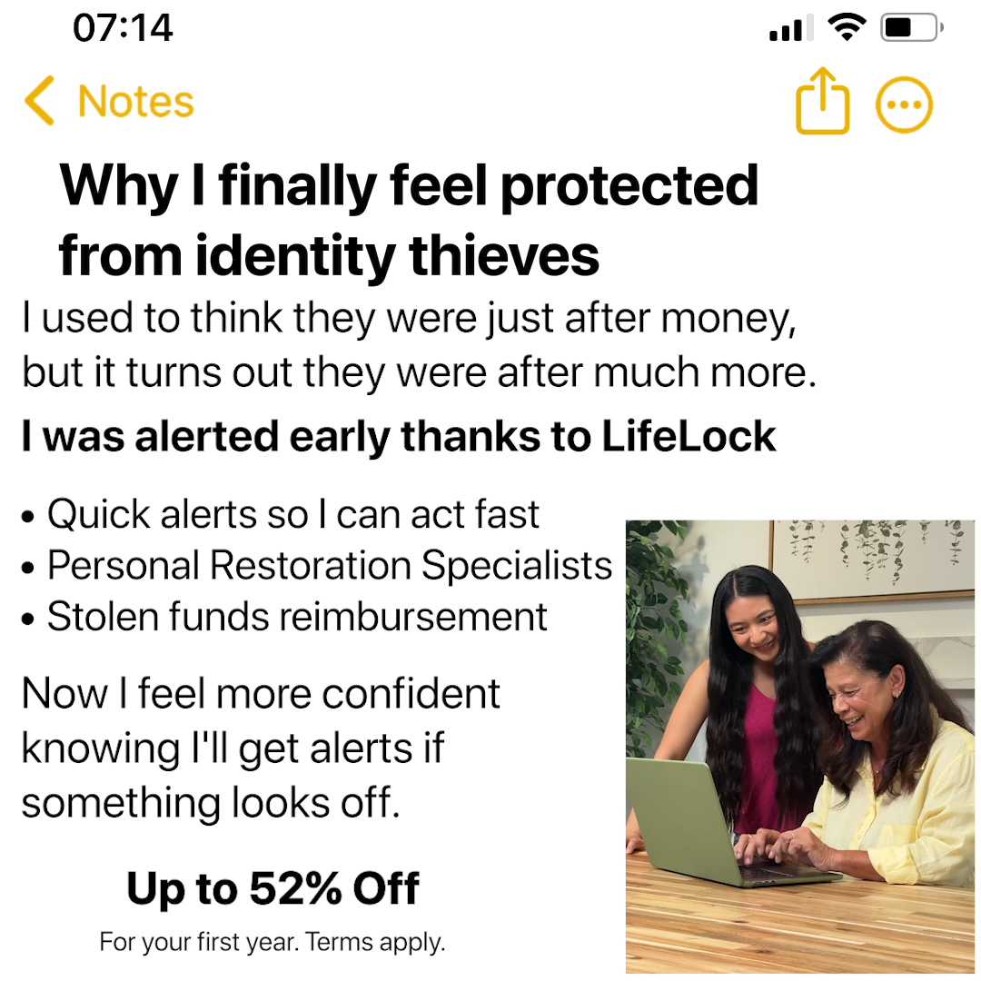 LifeLock Facebook ad