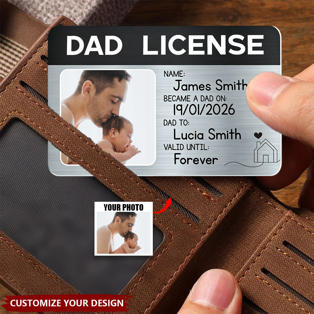 Finsift Facebook ad: Became A Dad On Personalized Wallet Card