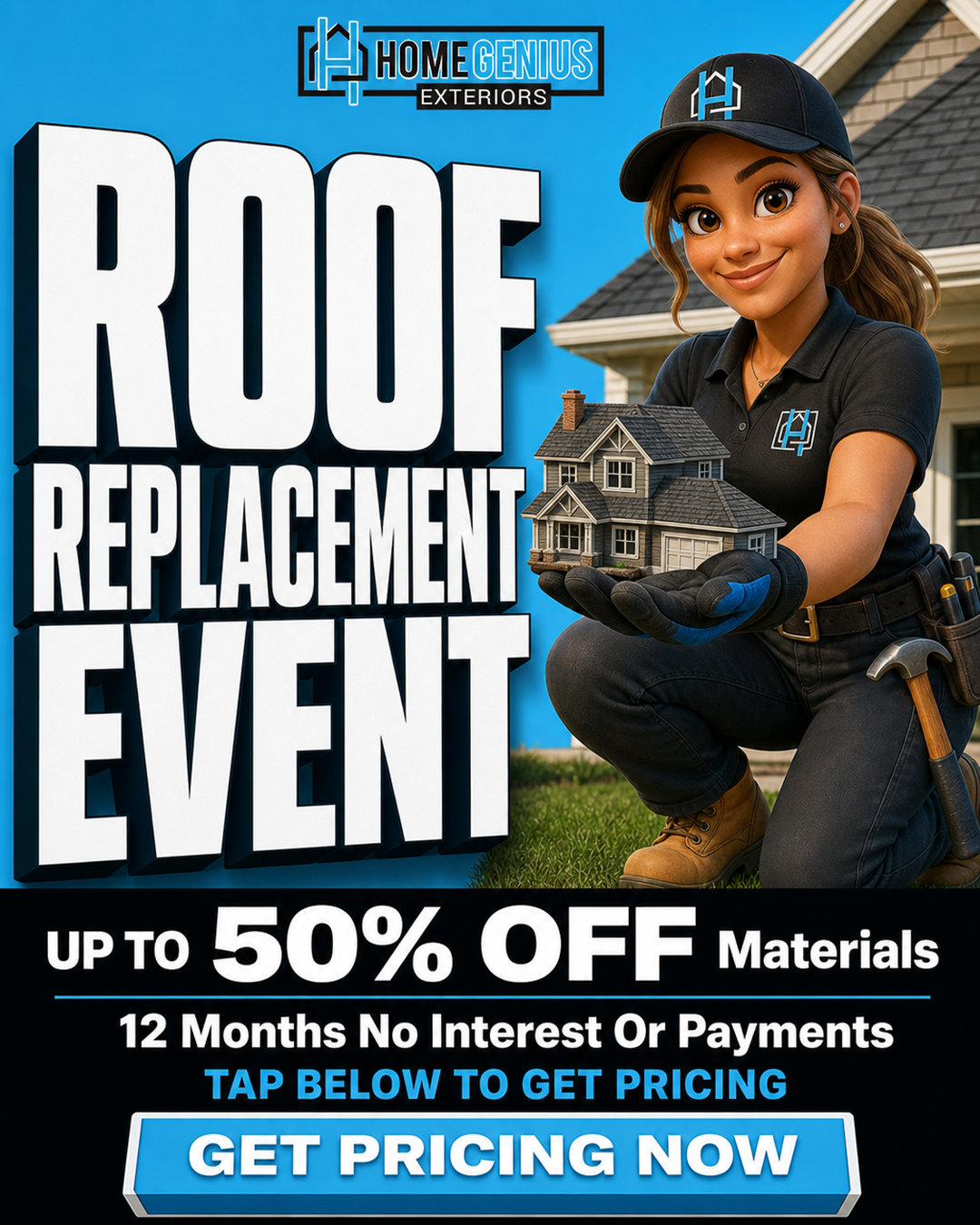 Home Genius Exteriors Facebook ad