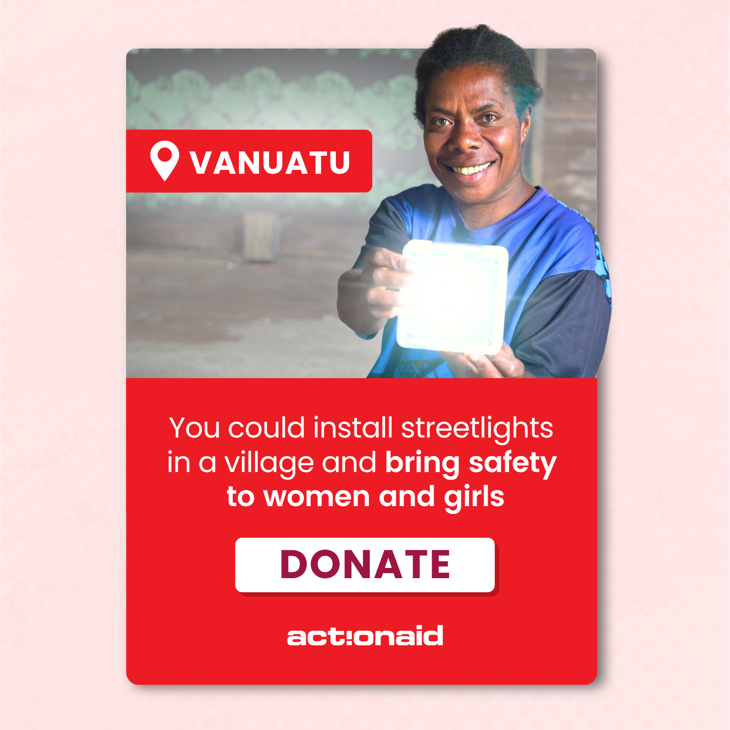ActionAid Australia Facebook ad: Light her future