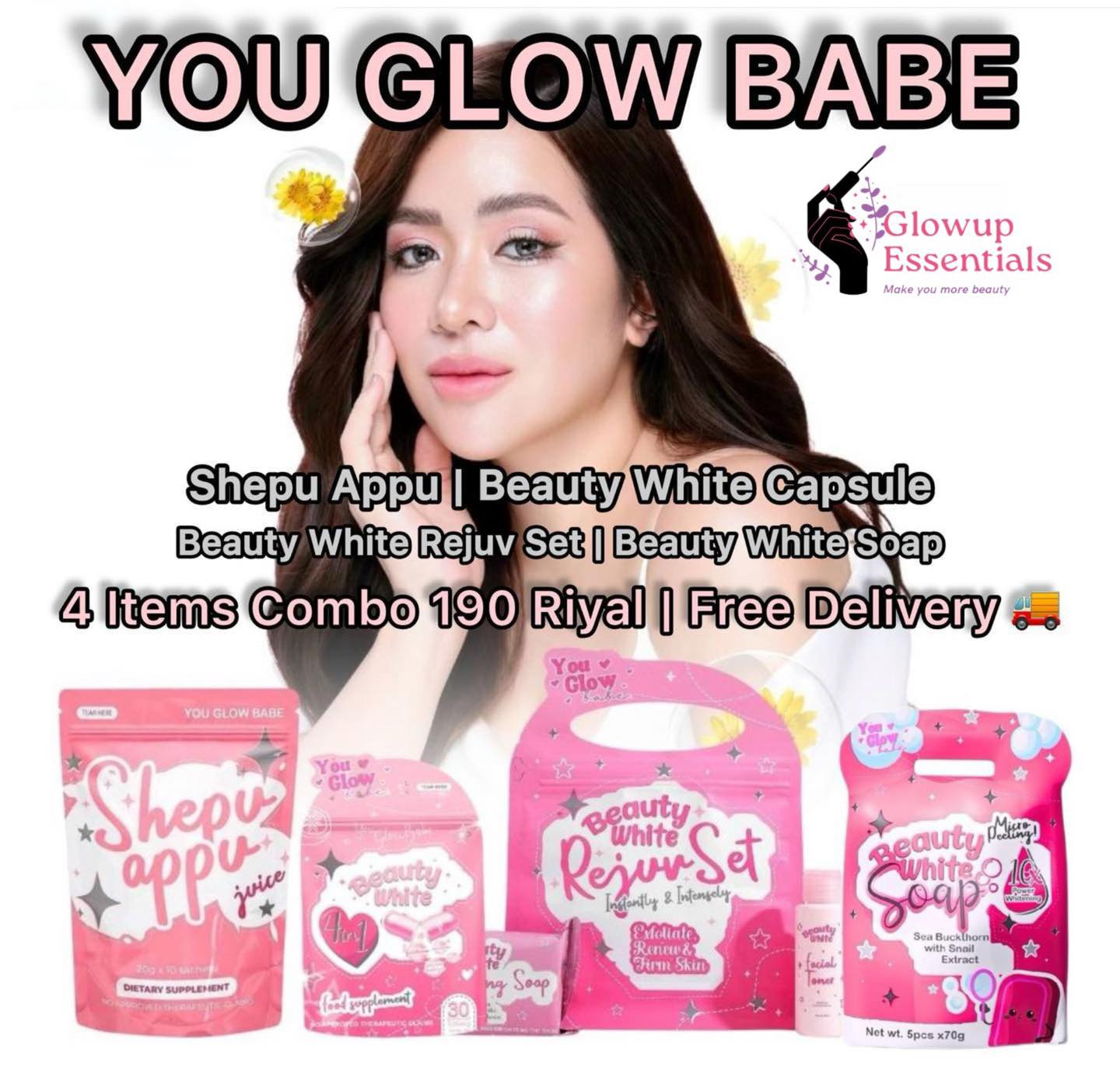 GlowUp Essentials Facebook ad