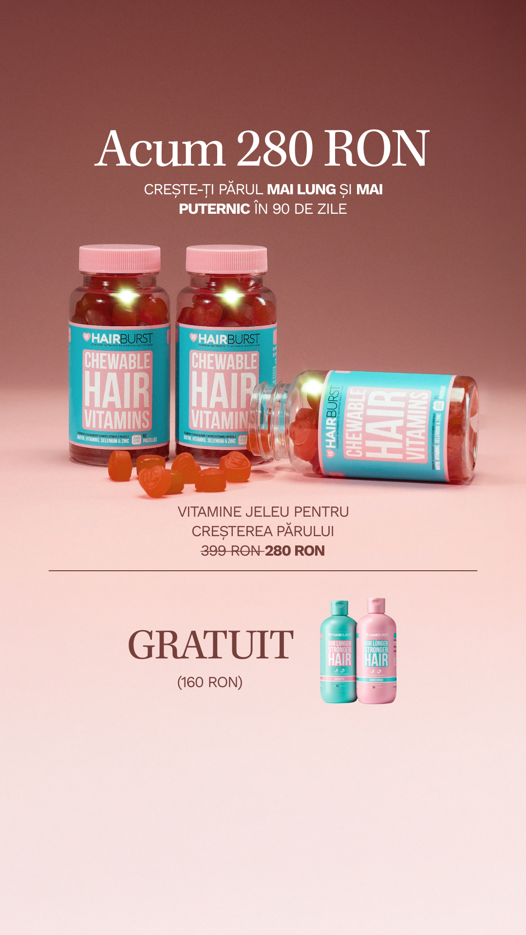 Hairburst Romania Facebook ad