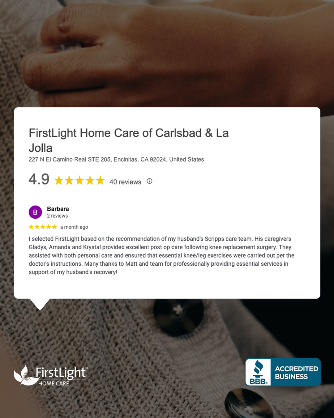 FirstLight Home Care of Carlsbad and Encinitas Facebook ad