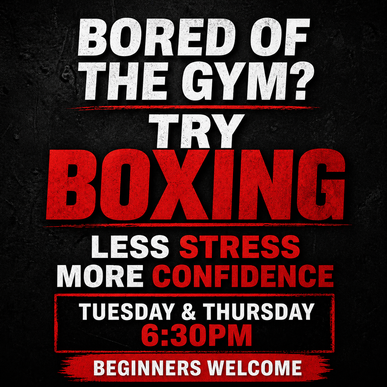 S2 Martial Arts Academy Facebook ad: Beginner Boxing Class