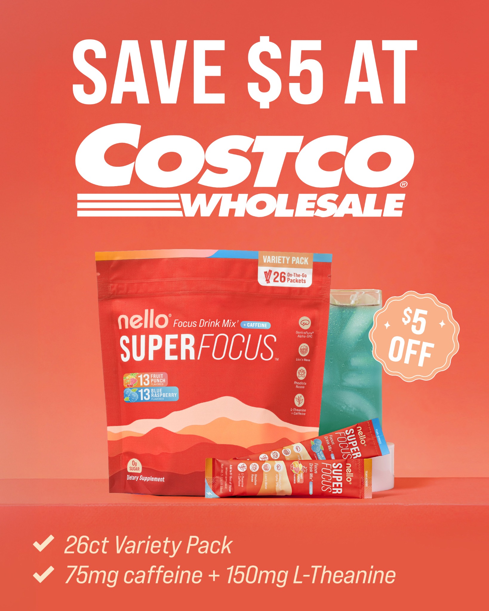 Nello Facebook ad: Get $5 Off Nello Supercalm or Superfocus at Costco