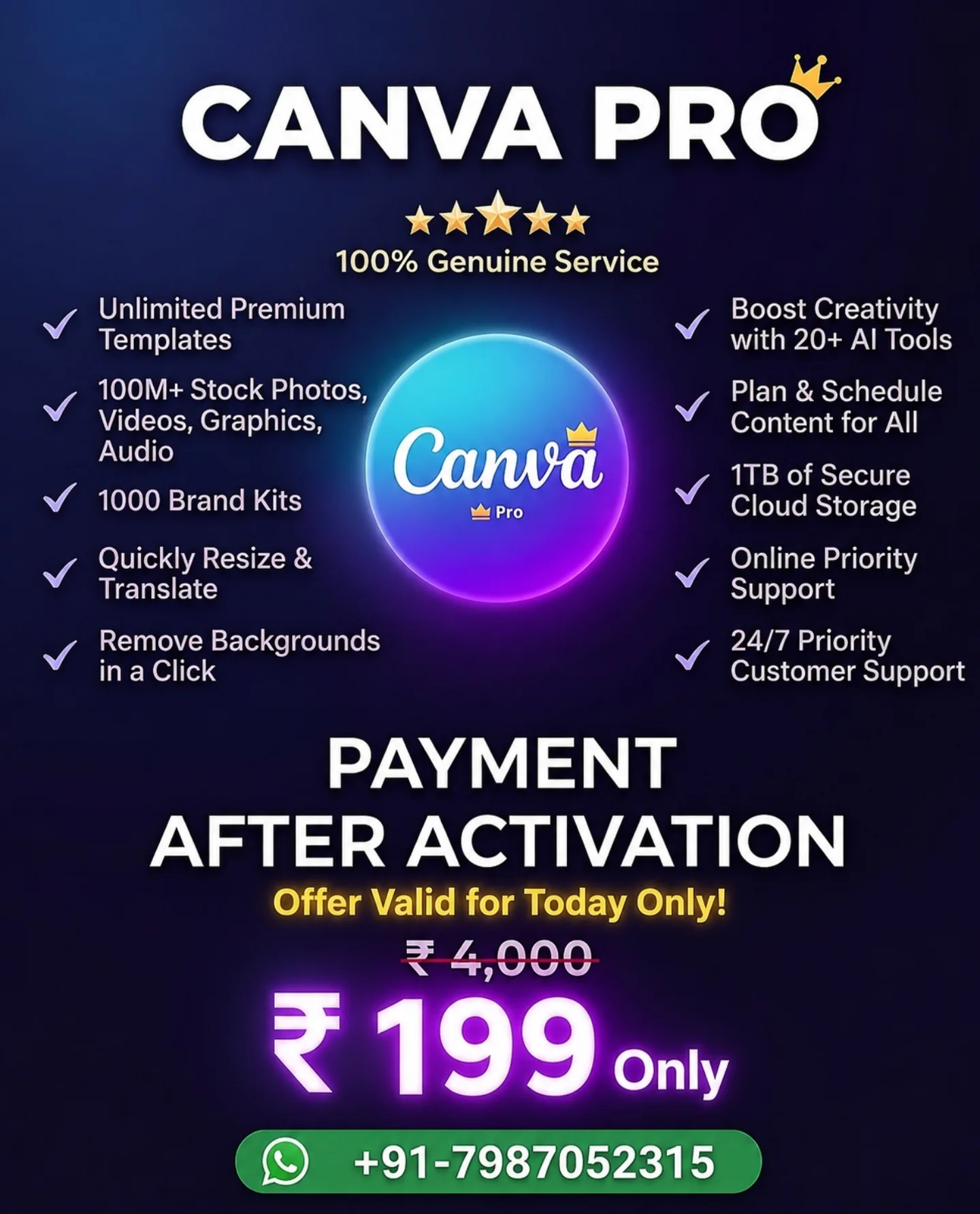 Nikhil Cloth store Hardi Facebook ad: Canva Pro at just ₹199?
