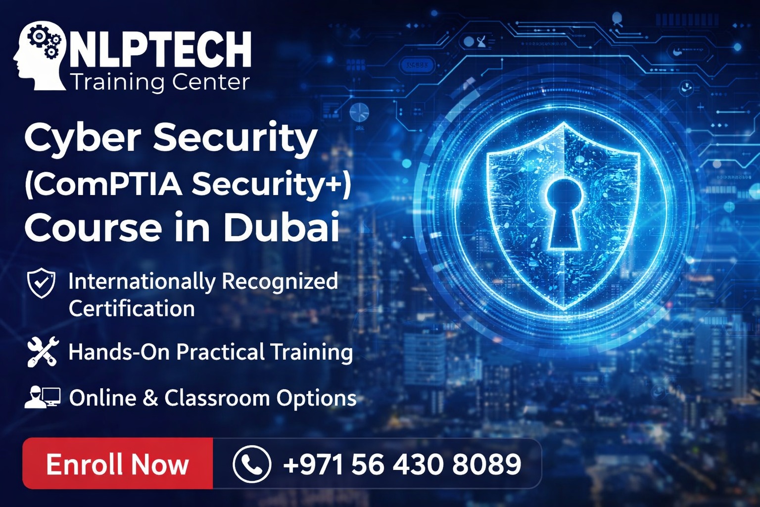 NLP Tech Facebook ad: Cyber Security Certification Courses in Dubai