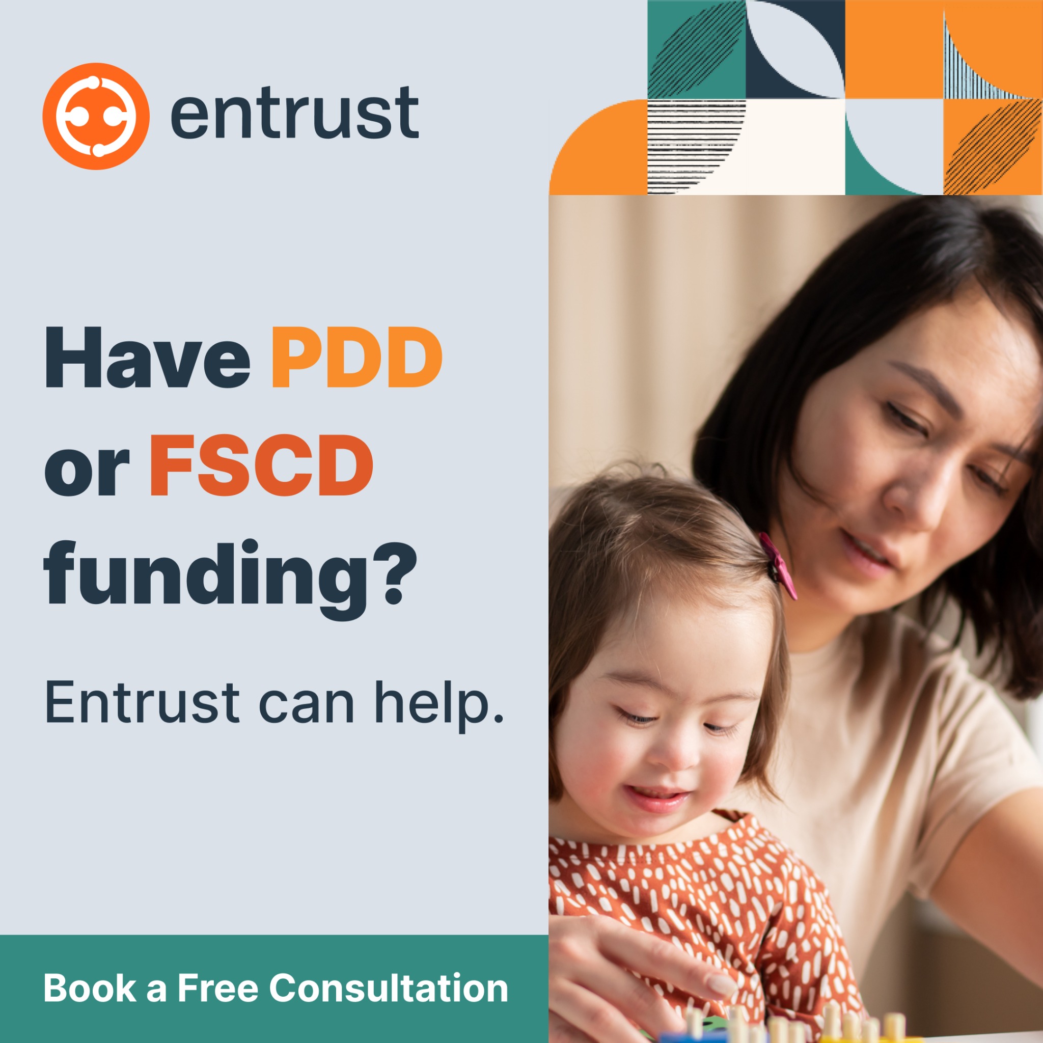 Entrust Disability Services Facebook ad: Disabled Youth/Adult Respite