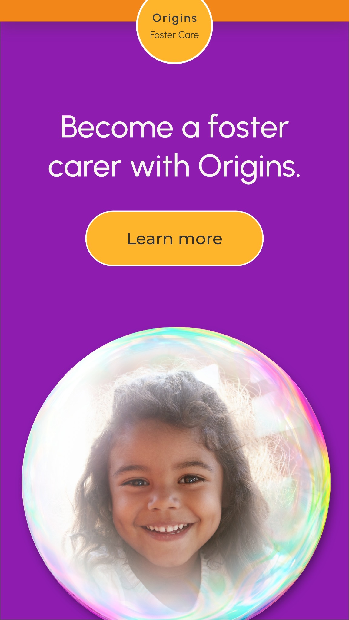 Origins Foster Care Service Facebook ad