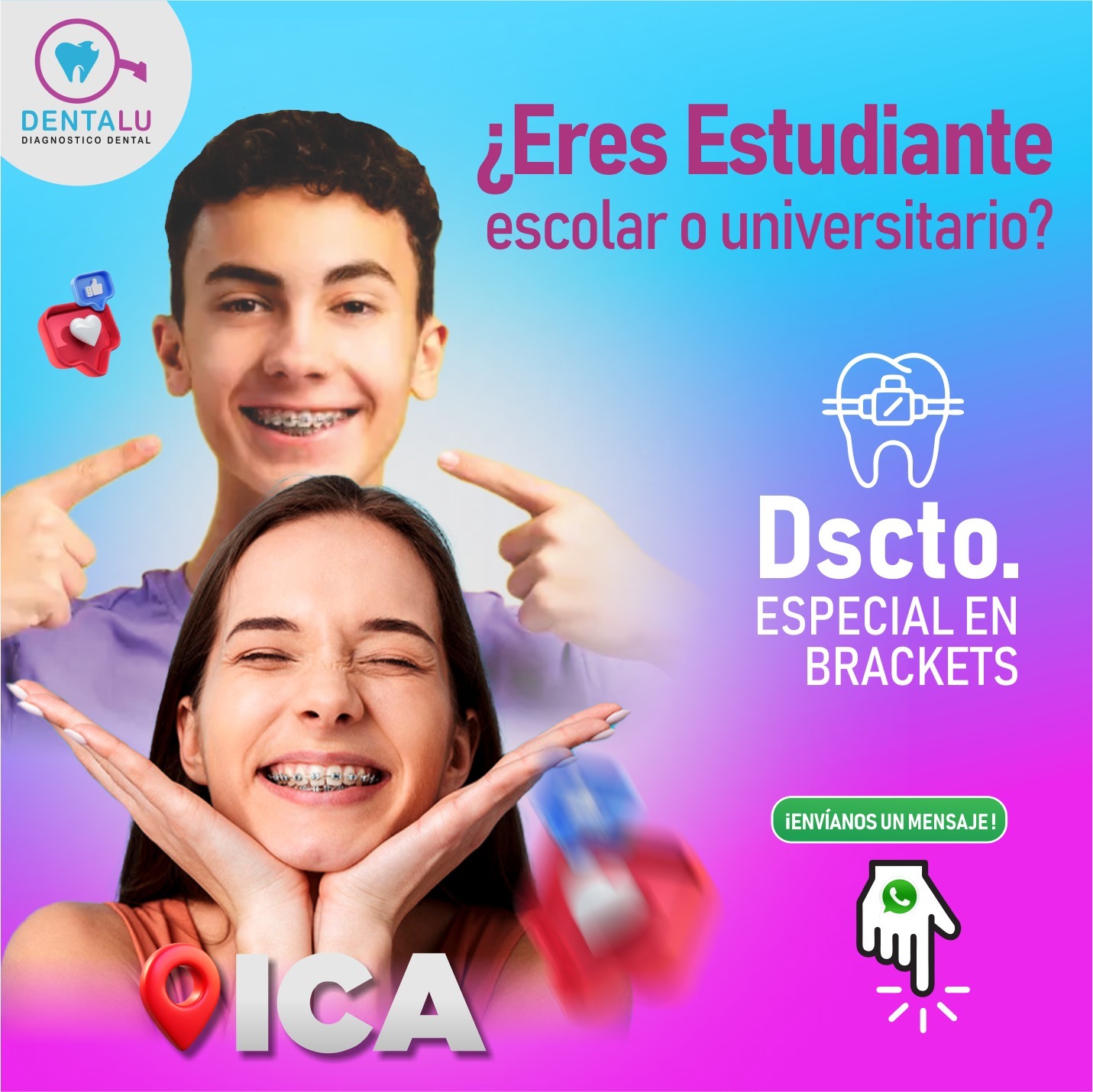 DentaLu Facebook ad: Envíanos un mensaje