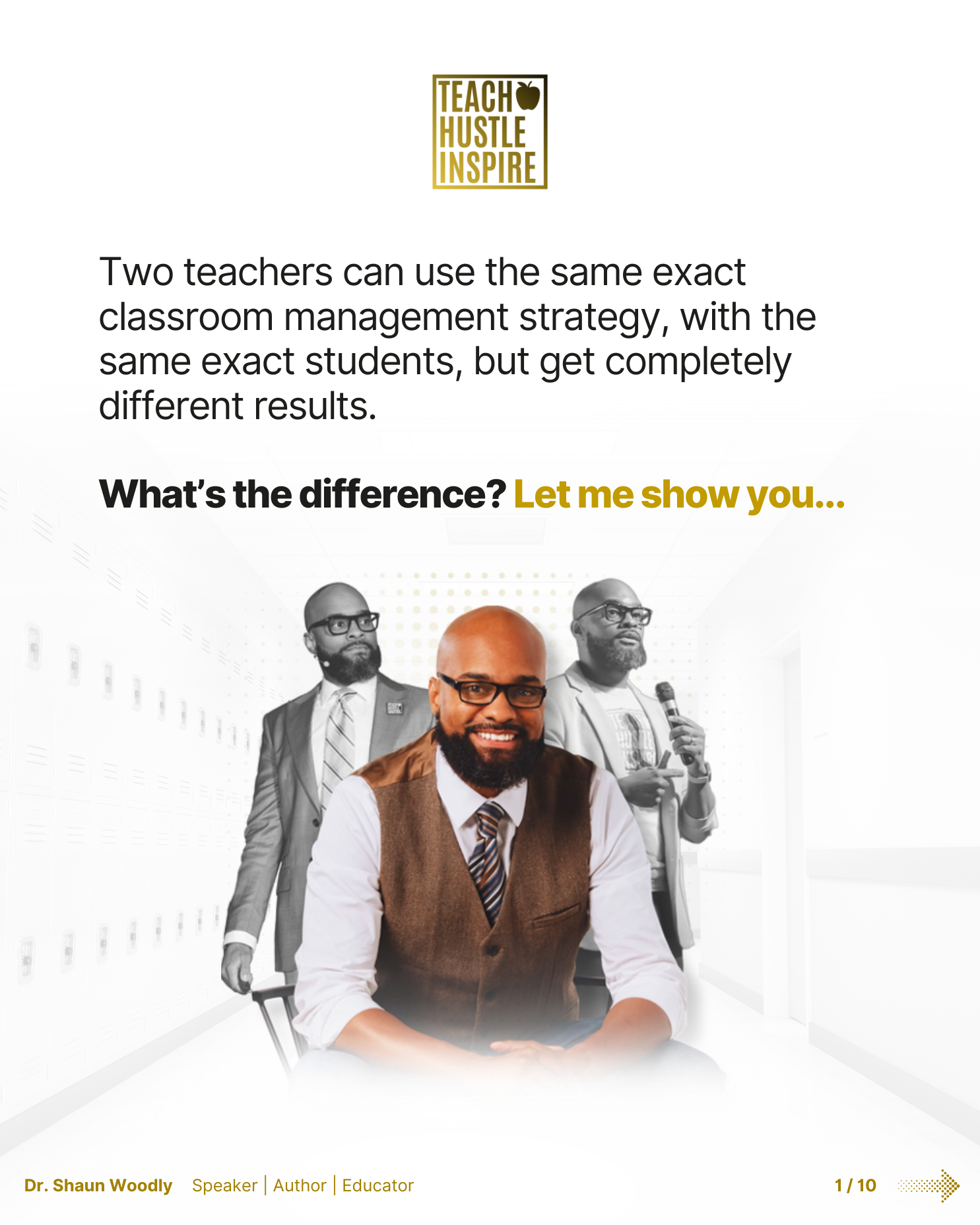 Teach • Hustle • Inspire with Shaun Woodly, Ph.D. Facebook ad: Understanding the impact that the presence of authority…