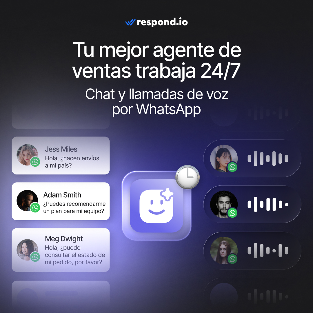 respond.io Facebook ad: API de WhatsApp para chat y llamadas de voz
