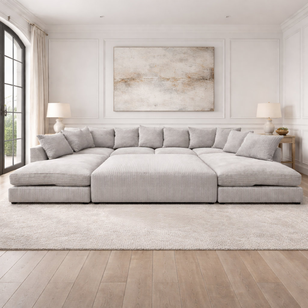 Wayfair Facebook ad: 7 Seater Corduroy Sofa Bed