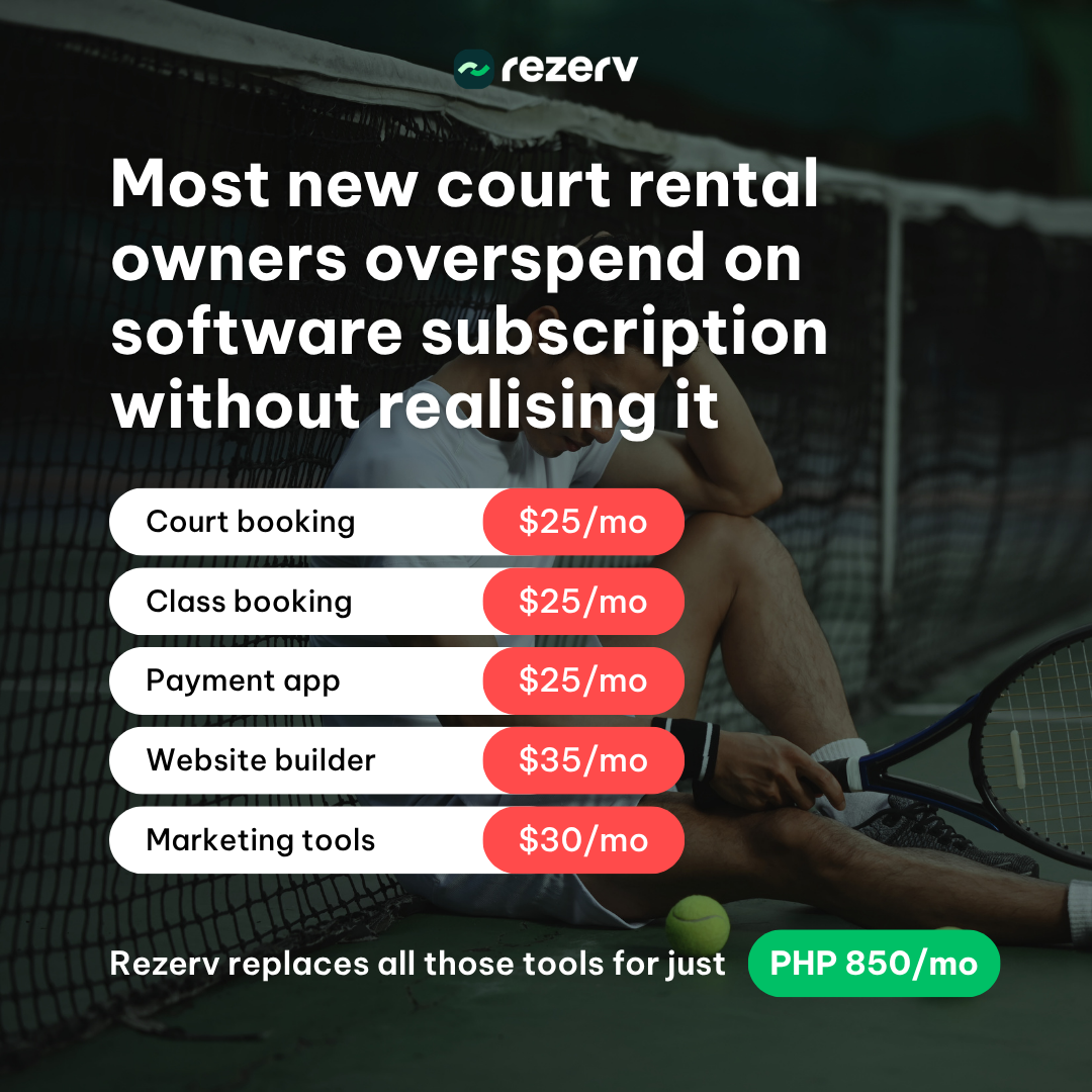 Rezerv Facebook ad: Launch Your Zero Admin Court Rentals in 24 Hours