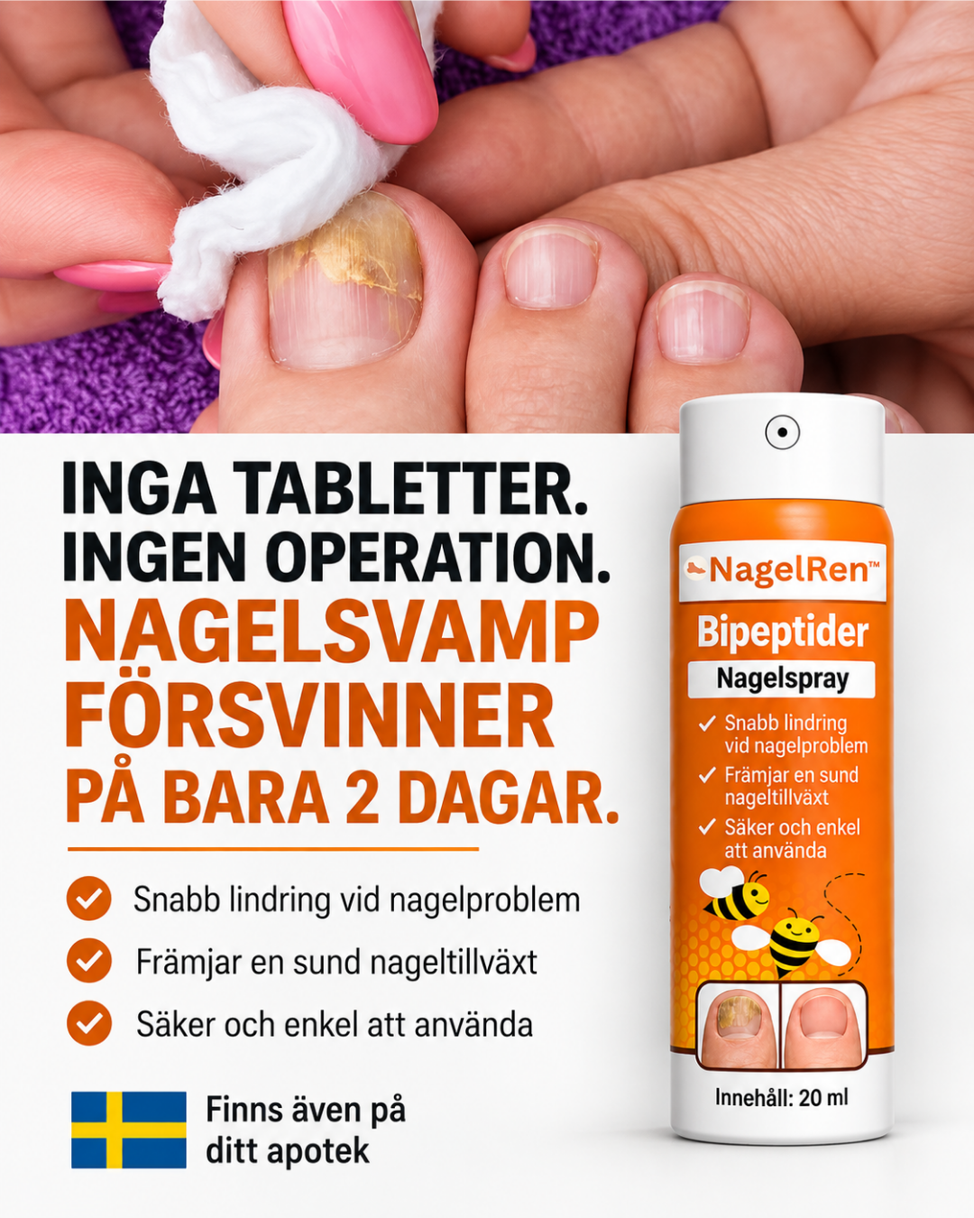 Logic Tech Facebook ad: Varför nagellack mot svamp aldrig riktigt hjälper