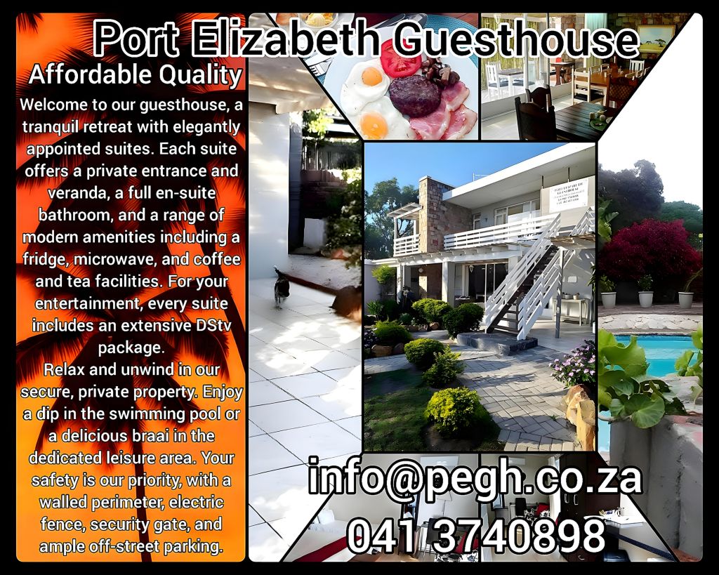 Port Elizabeth Guest House Facebook ad: PE Guesthouse, Part of the Port Elizabeth Guest House Group