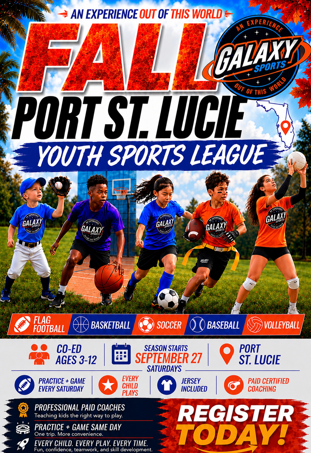 Galaxysportsfla Facebook ad: Port St. Lucie Fall Registration Is Open