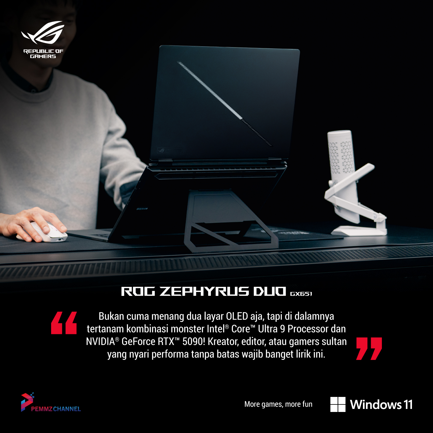ASUS Republic of Gamers Facebook ad: ROG Zephyrus Duo: Powerhouse yang Mengubah Permainan…