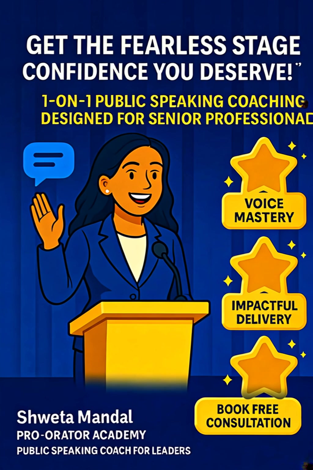 Pro-Orator Academy Facebook ad: Book Your Executive Coaching Call