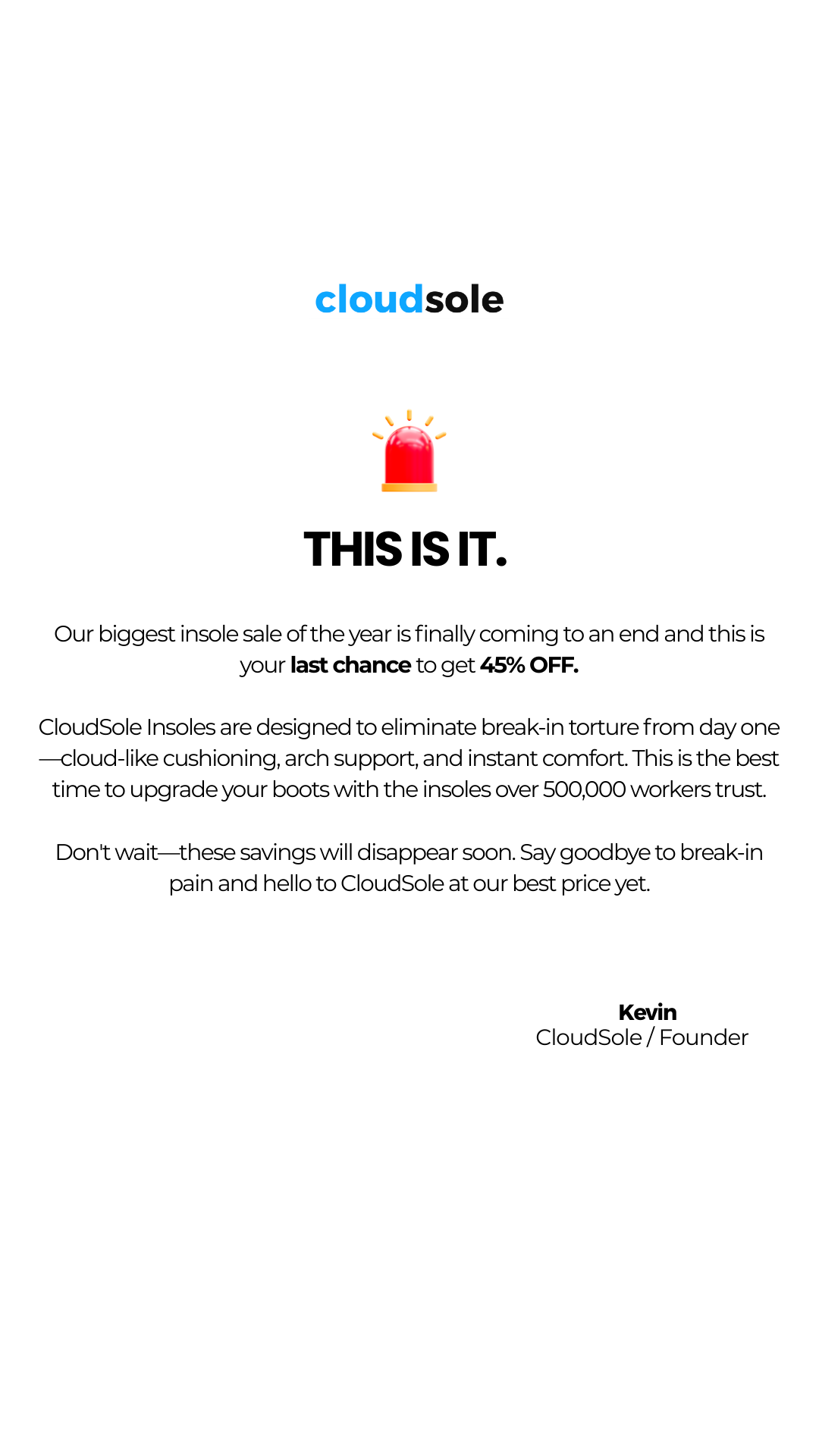 CloudSole Facebook ad