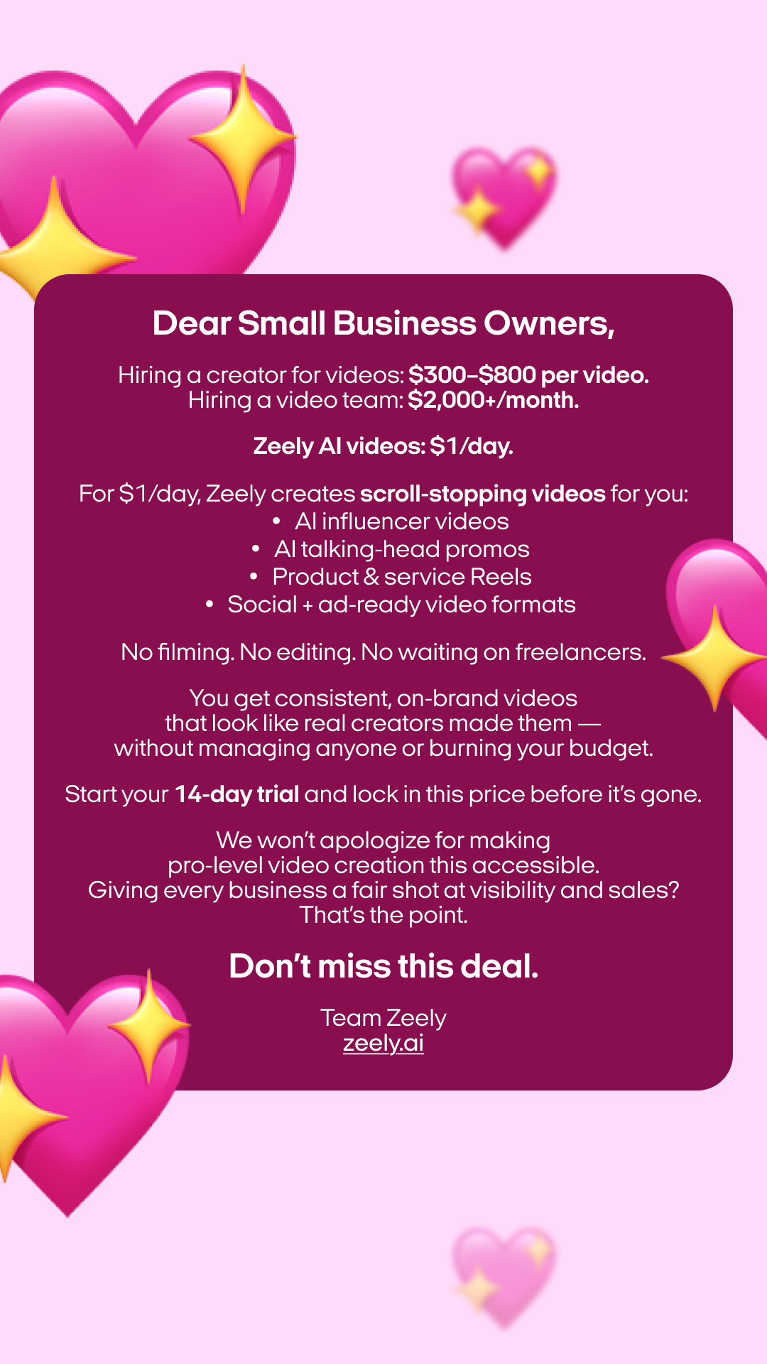 Zeely Facebook ad