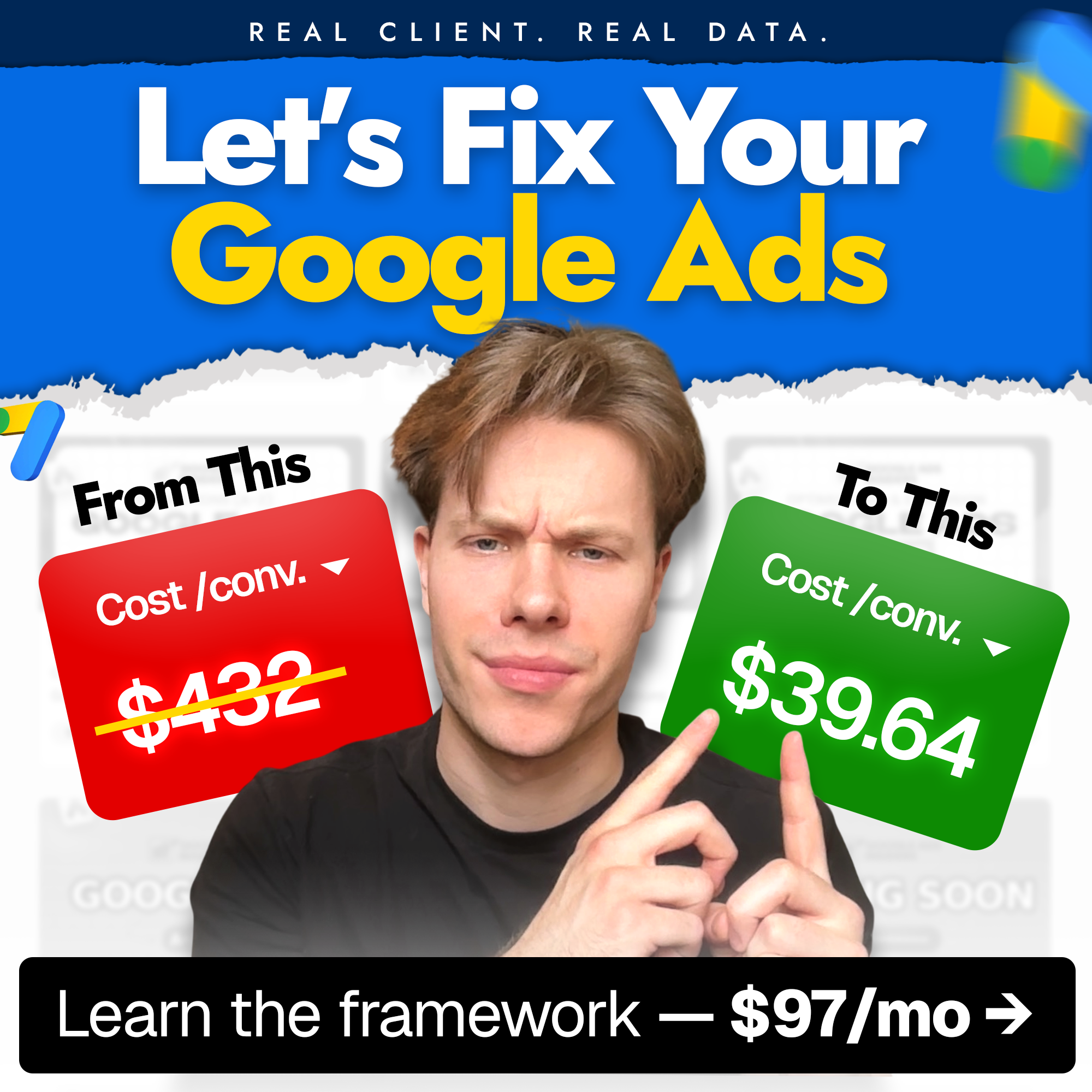 Brandon Ewing does Google Ads Facebook ad