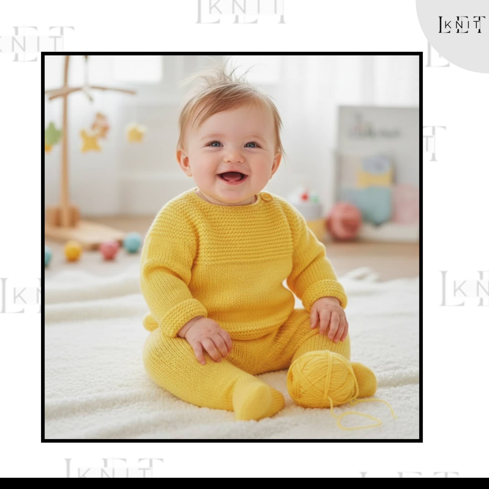 Let's Knit Facebook ad: Unisex Very Easy Full Set Little Outfit Knitting Pattern