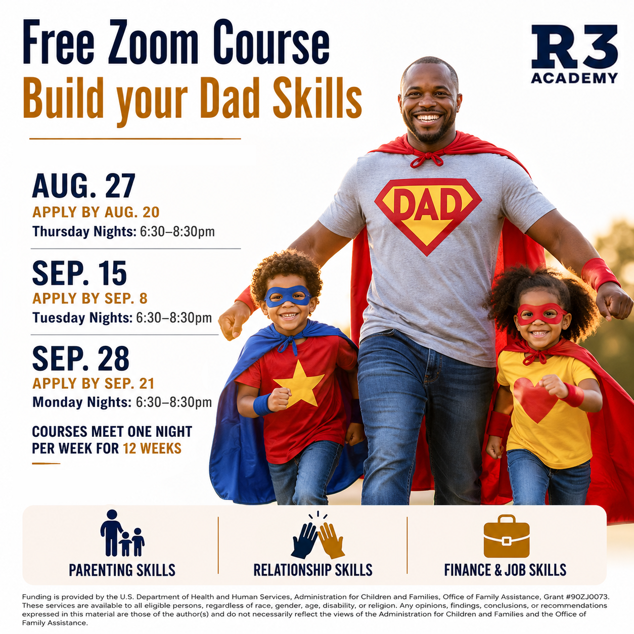 Healthy Relationships California Facebook ad: FREE Zoom Course for Dads