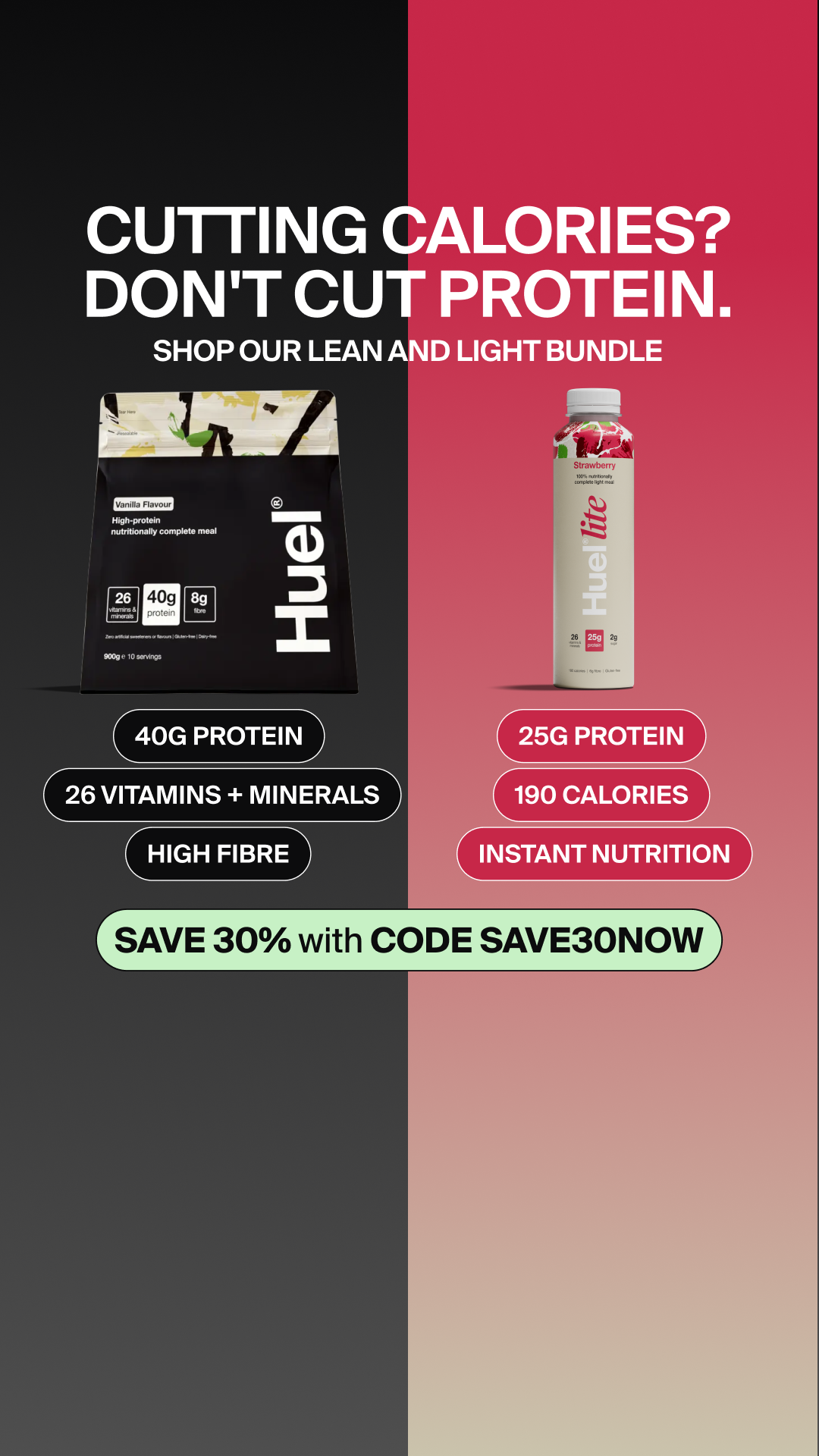 Huel Facebook ad