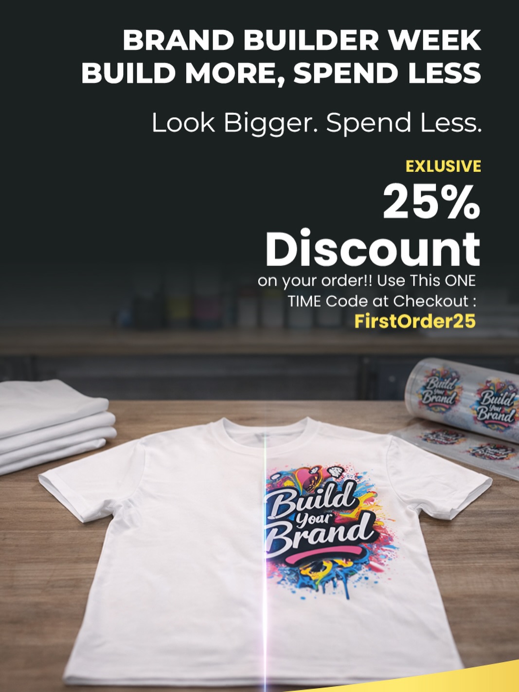 DTF Print Depot Facebook ad: Small businesses, side hustlers, we are always here…